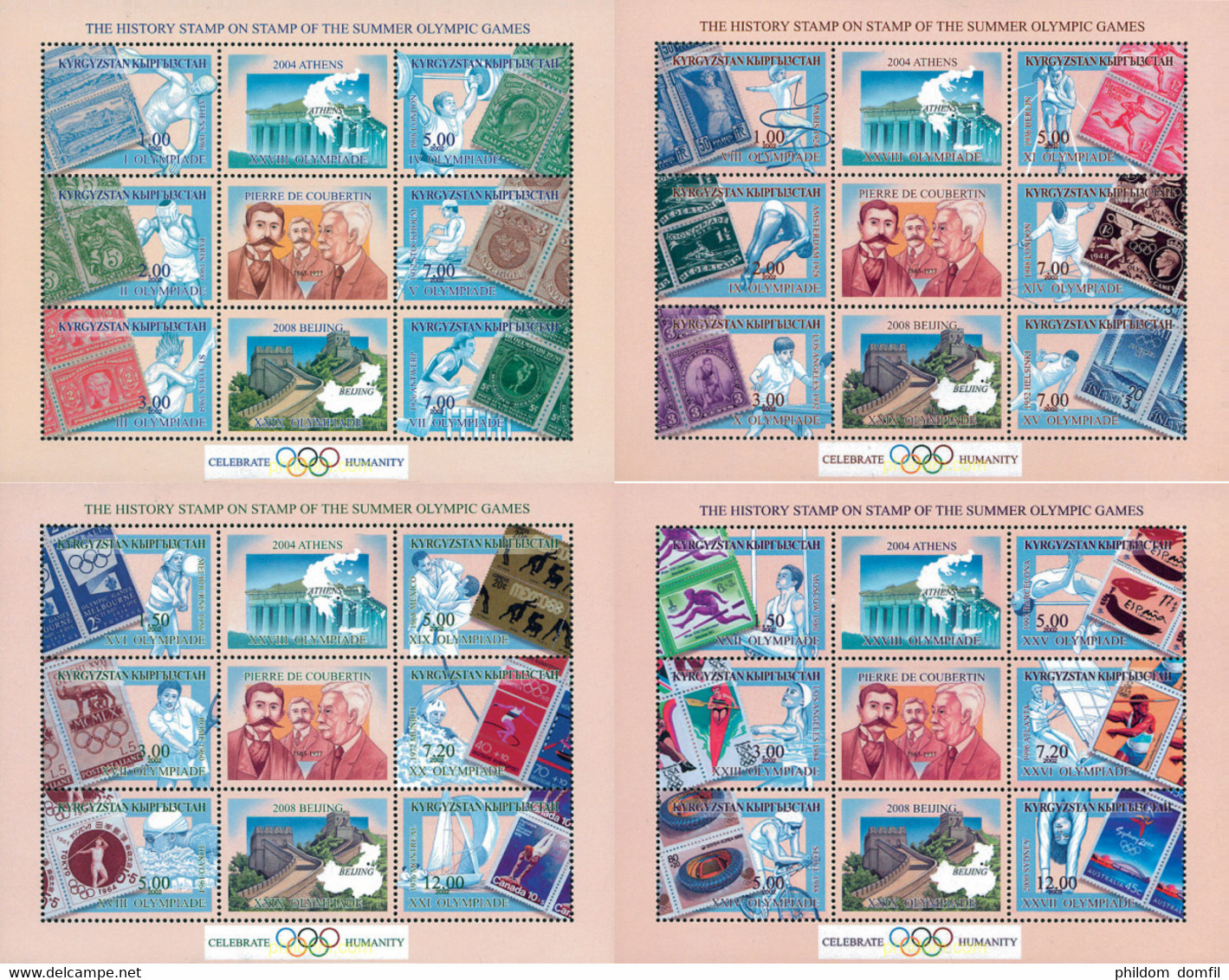 115512 MNH KIRGUIZISTAN 2002 LA FILATELIA EN LOS JUEGOS OLIMPICOS - Sommer 1896: Athen