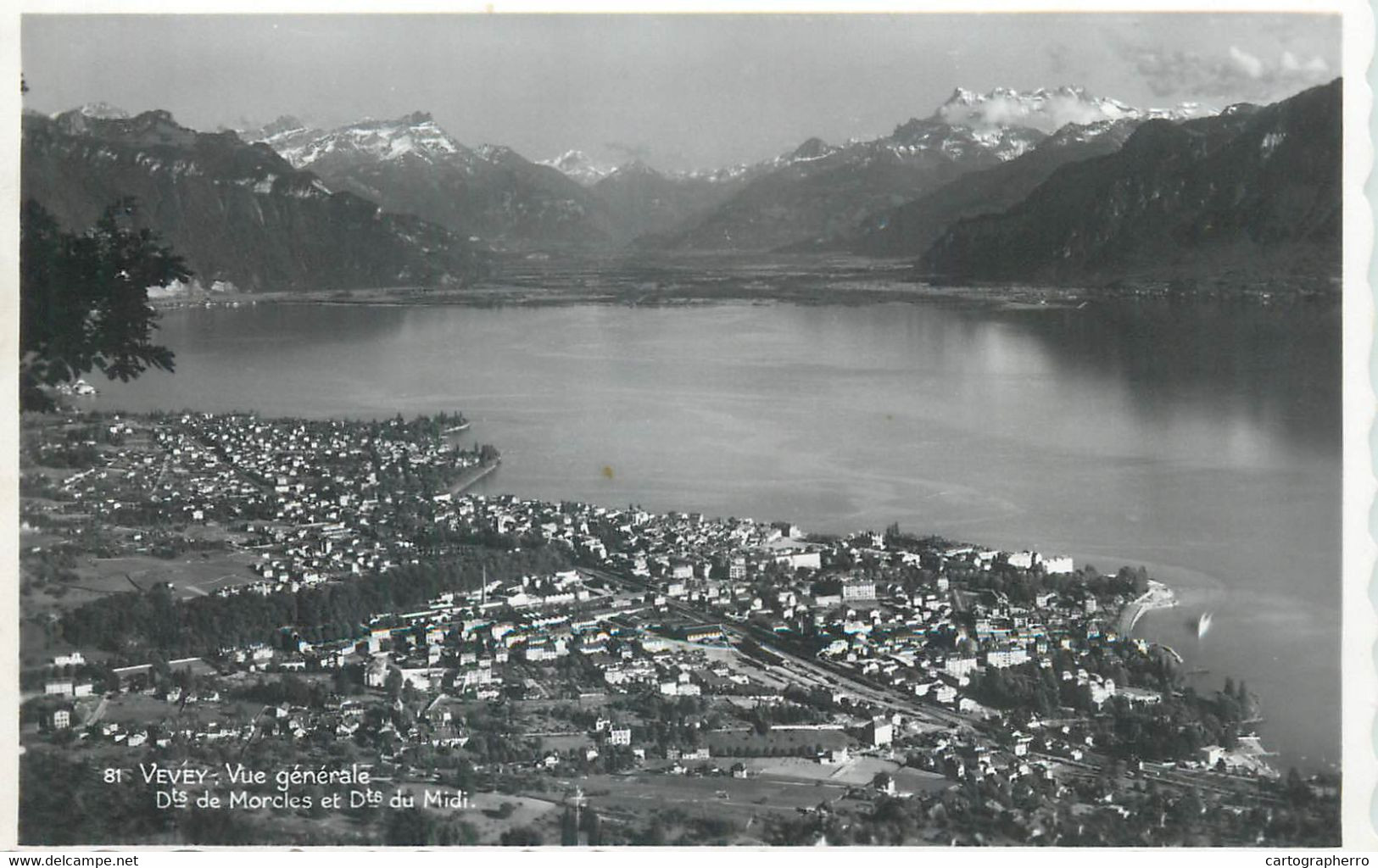 Switzerland Postcard Vevey General View Dents De Morcles Et Dents Du Midi 1952 - Morcles