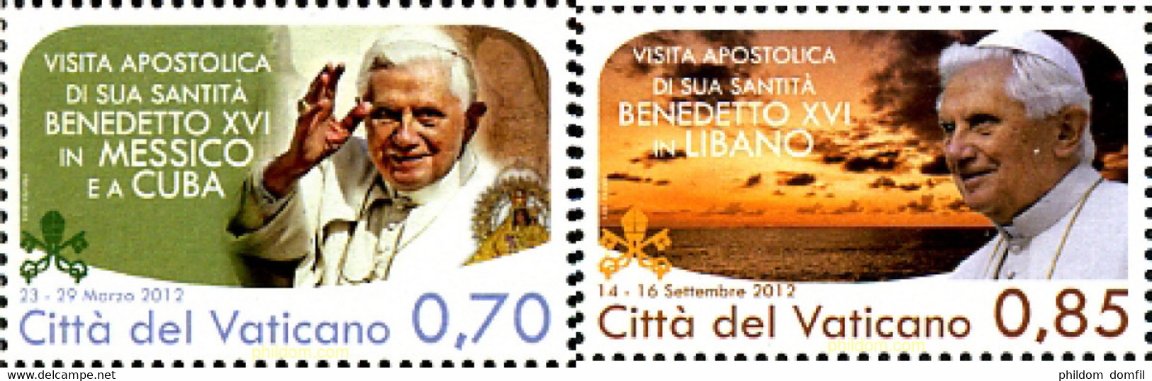 316204 MNH VATICANO 2013 VIAJES DEL PAPA BENEDICTO XVI - Oblitérés