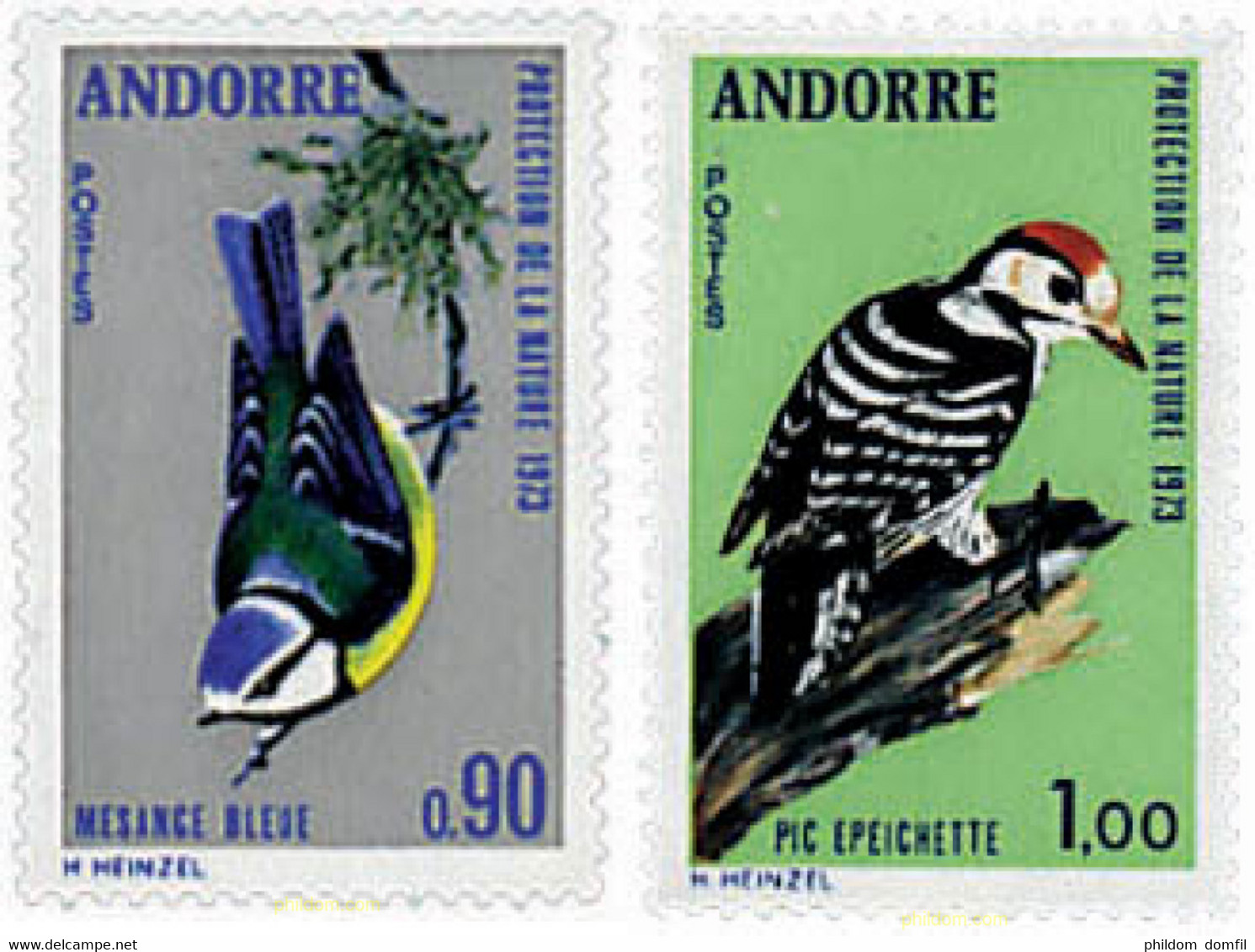 65200 MNH ANDORRA. Admón Francesa 1973 PROTECCION DE LA NATURALEZA - Collections