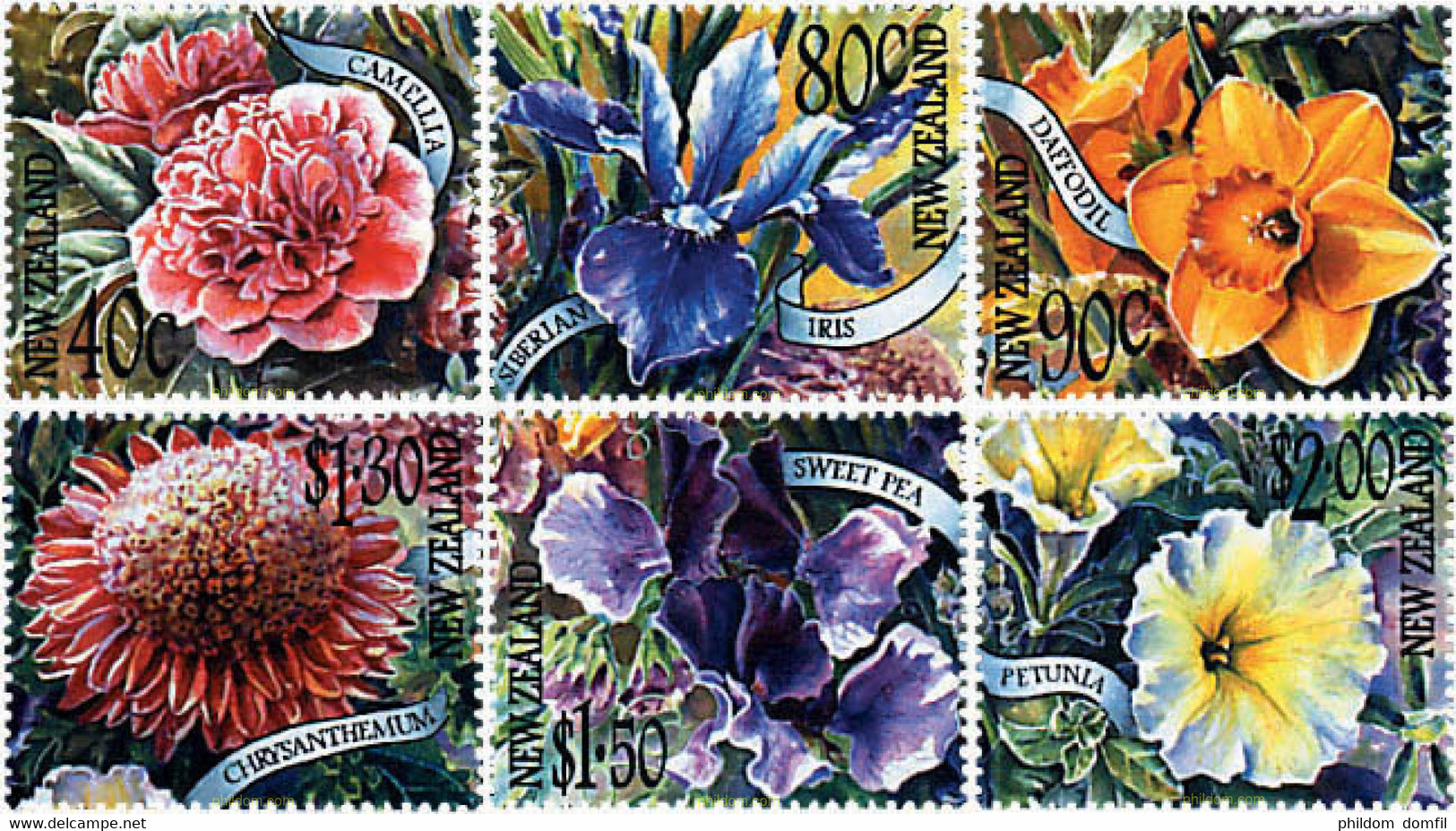 95070 MNH NUEVA ZELANDA 2001 FLORES DE JARDIN - Plaatfouten En Curiosa