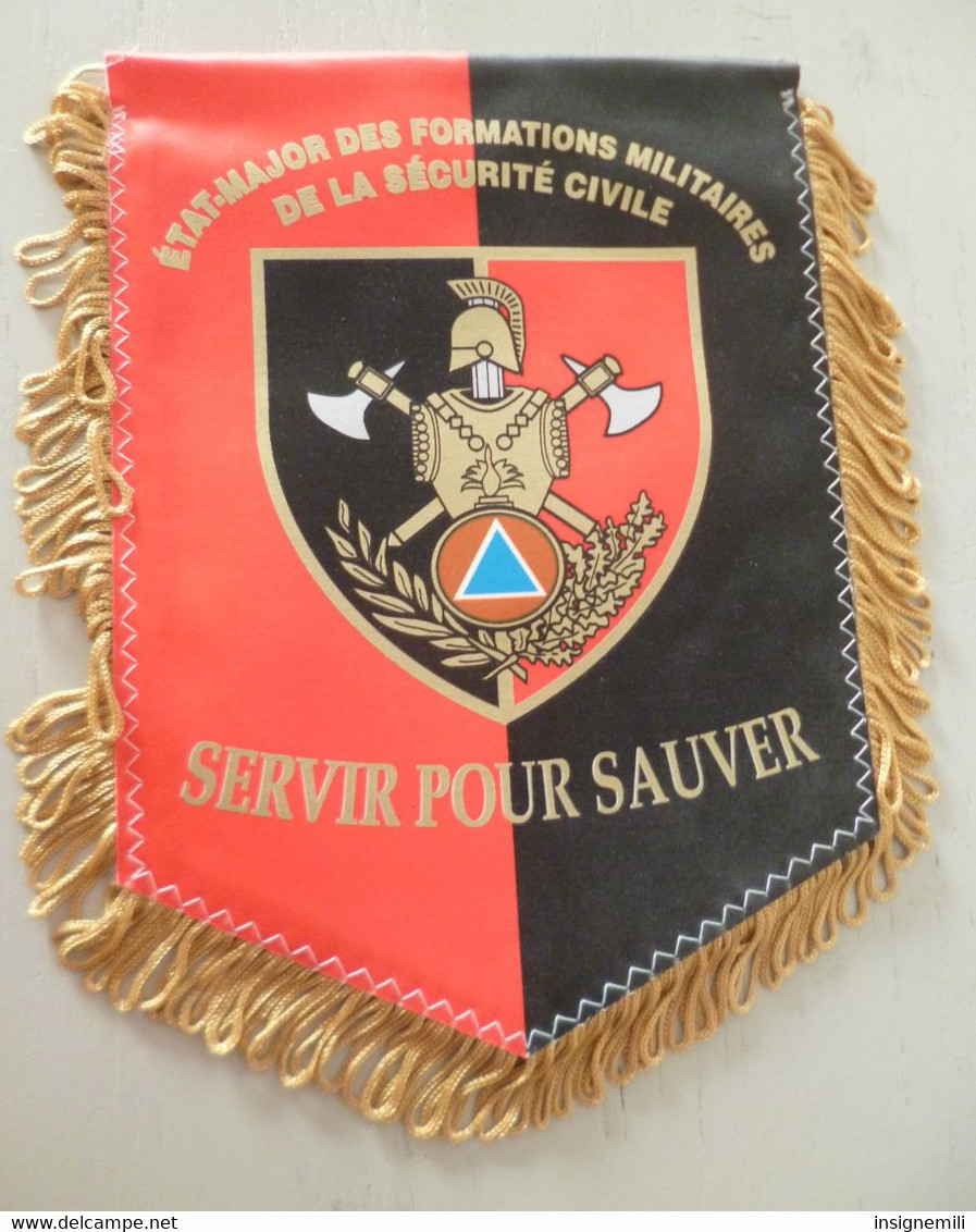 FANION SAPEURS POMPIERS ETAT-MAJOR DES FORMATIONS MILITAIRES DE LA SECURITE CIVILE - Pompiers