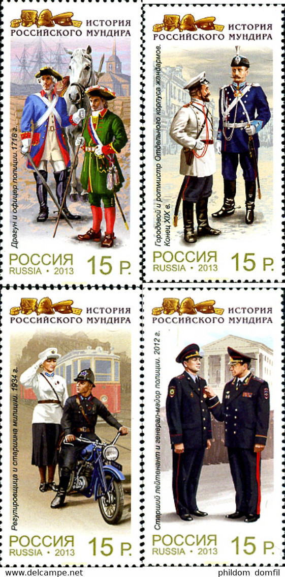 318962 MNH RUSIA 2013 HISTORIA DEL UNIFORME RUSO - Gebraucht