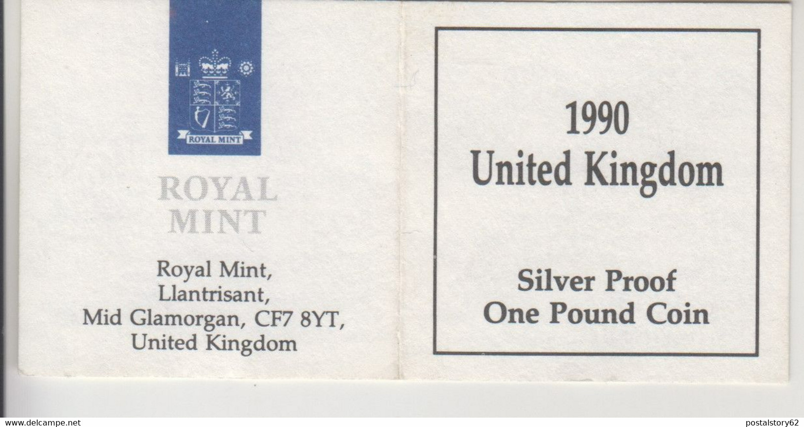 1990 Silver Proof £ 1 One Pound Coin By The Royal Mint - Arg. 925% - - Mint Sets & Proof Sets