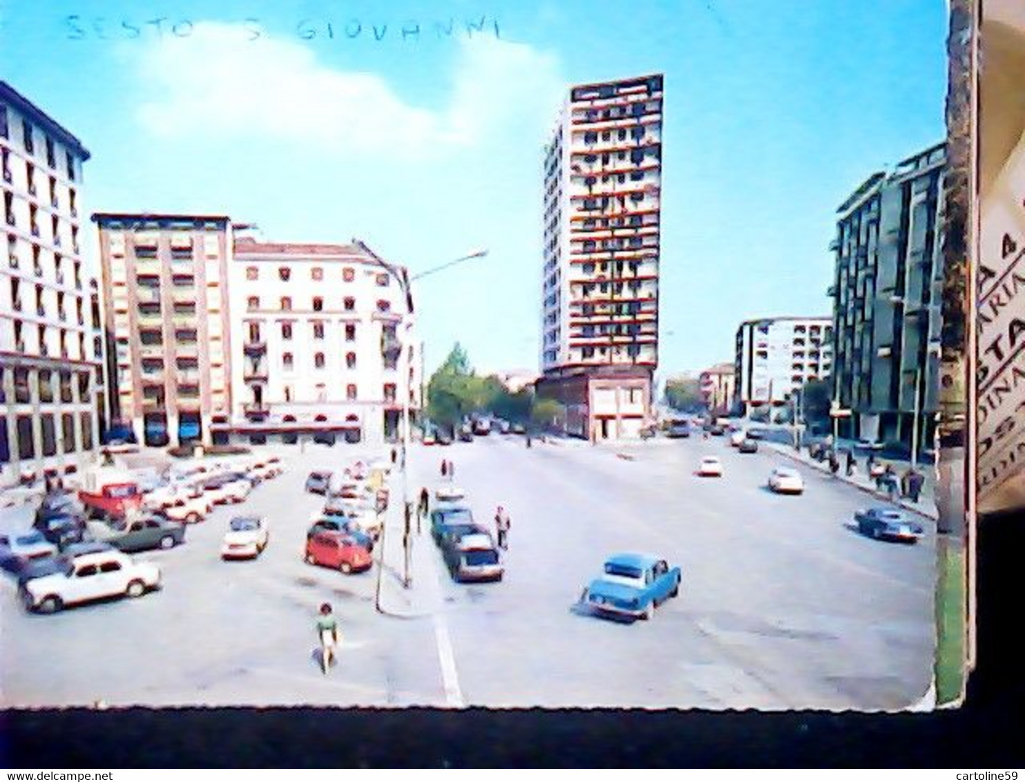 SESTO SAN GIOVANNI PIAZZA IV NOVEMBRE RONDO PANORAMA AUTO D'EPOCA V1964 JA5024 - Sesto San Giovanni