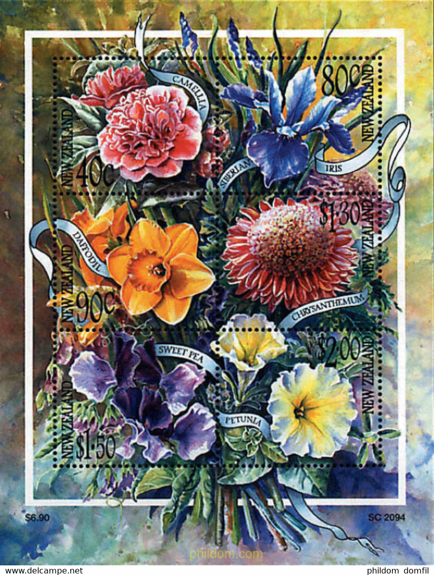 349446 MNH NUEVA ZELANDA 2001 FLORES DE JARDIN - Variétés Et Curiosités