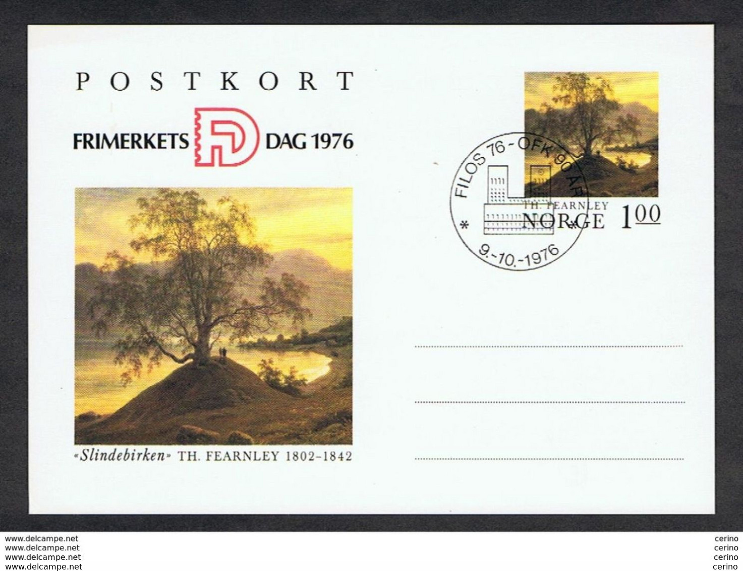 NORWAY: 1976 NORWEGIAN PAINTERS - 1 Ore -  FEARNLEY - Tarjetas – Máximo