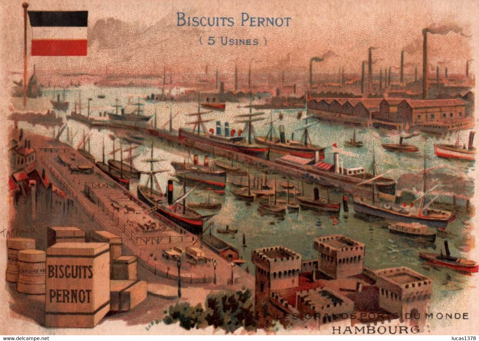 CHROMO / BISCUITS PERNOT / LES GRANDS PORTS DU MONDE / HAMBOURG - Pernot