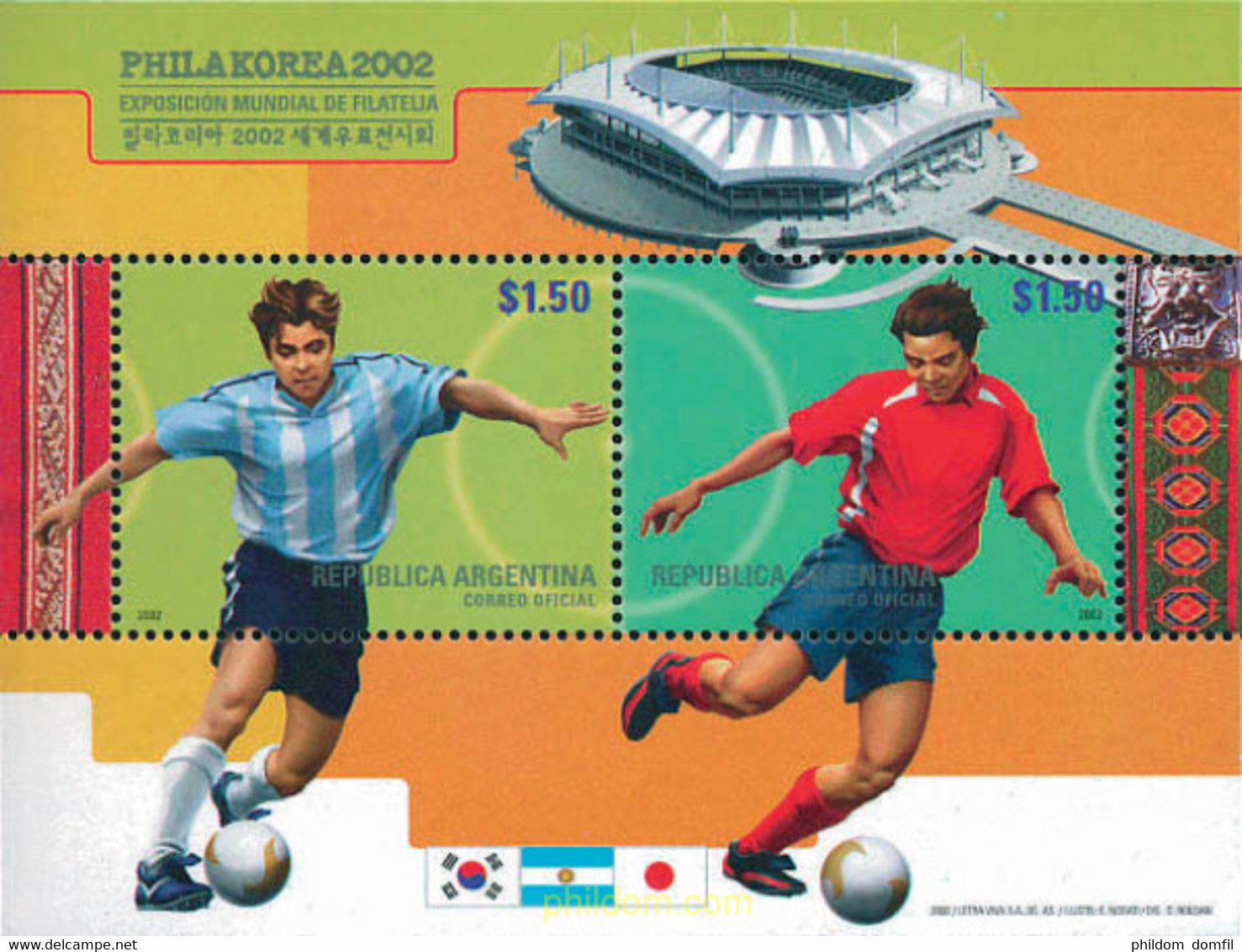 127812 MNH ARGENTINA 2002 PHILAKOREA 2002. EXPOSICION FILATELICA INTERNACIONAL - Gebraucht