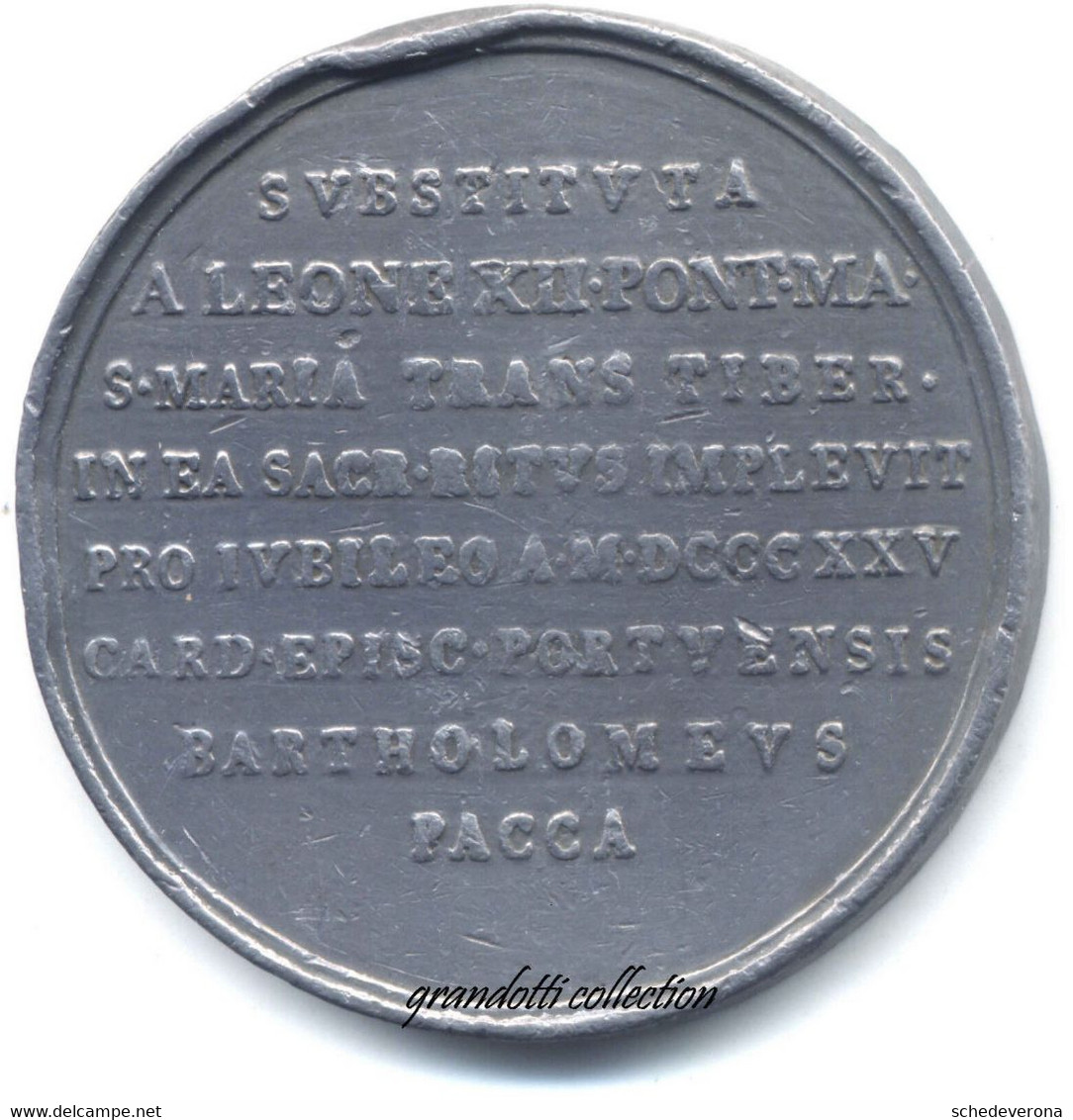 PAPA LEO XII GIUBILEO 1825 MEDAGLIA STRAORDINARIA INCENDIO SAN PAOLO - Royaux/De Noblesse