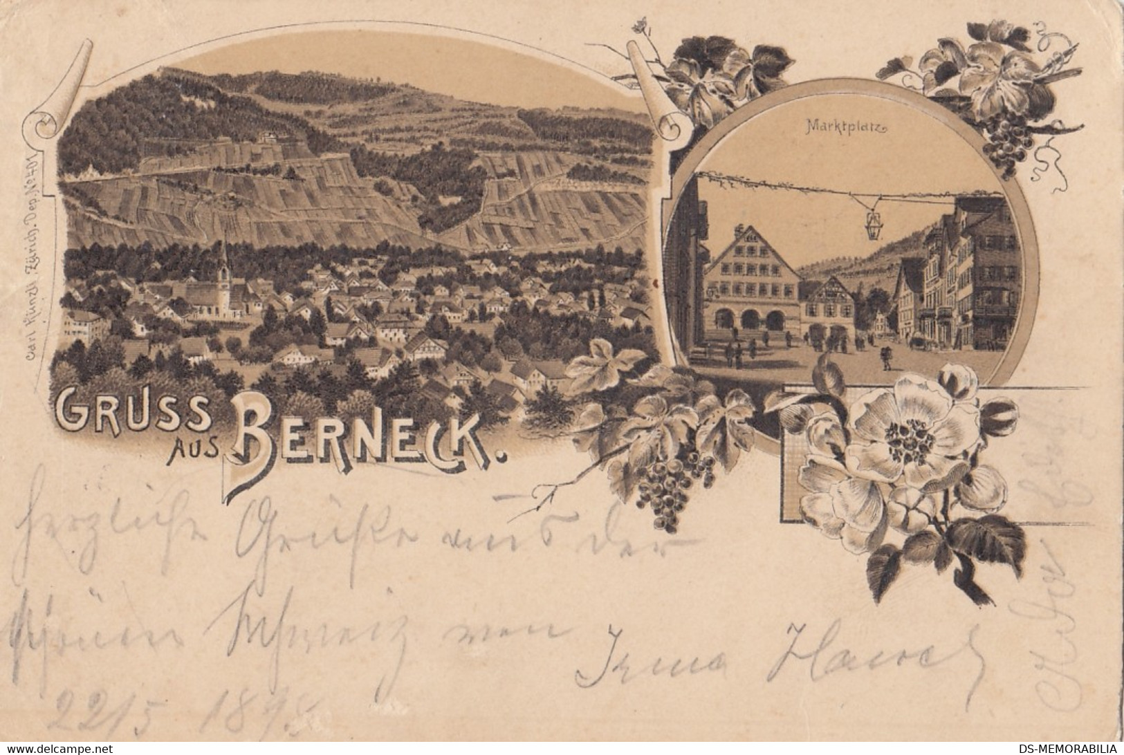 Gruss Aus Berneck 1898 Ed Carl Kunzli Zurich - Berneck