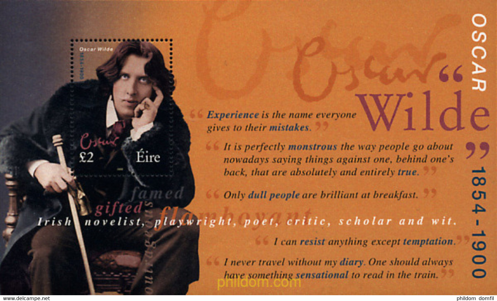 66654 MNH IRLANDA 2000 CENTENARIO DE LA MUERTE DE OSCAR WILDE - Collections, Lots & Séries