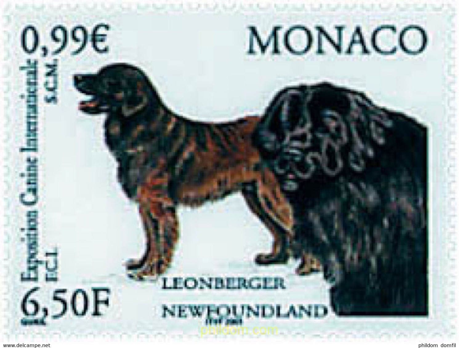 76857 MNH MONACO 2001 EXPOSICION CANINA INTERNACIONAL - Autres & Non Classés