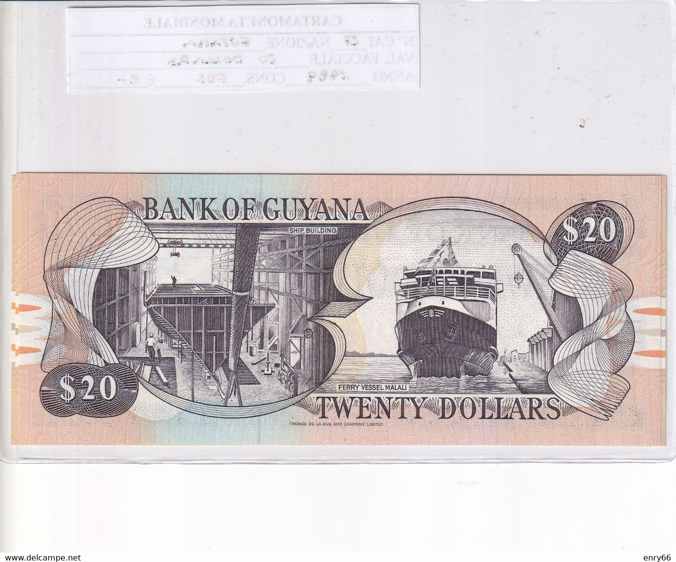 GUYANA 20 DOLLAR 1989 P27 - Guyana