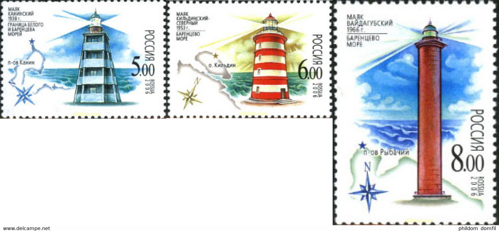 198171 MNH RUSIA 2006 FAROS - Used Stamps