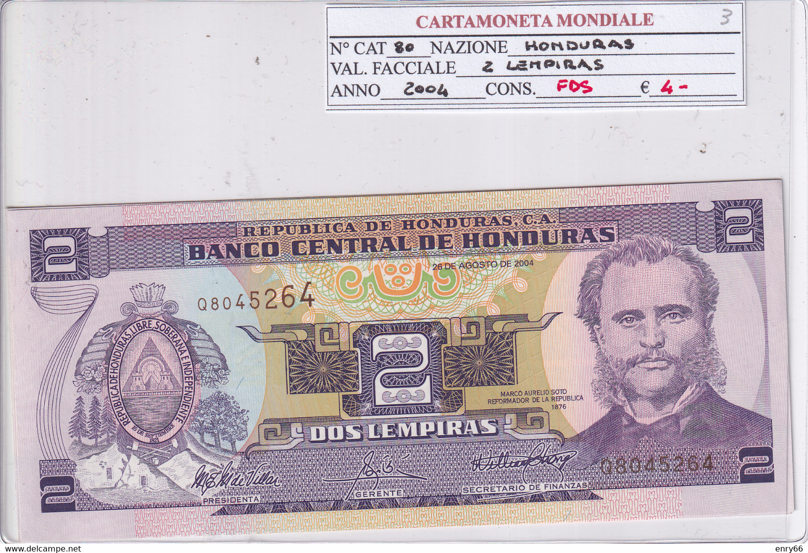 HONDURAS 2 LEMPIRAS 2004 P80 - Honduras
