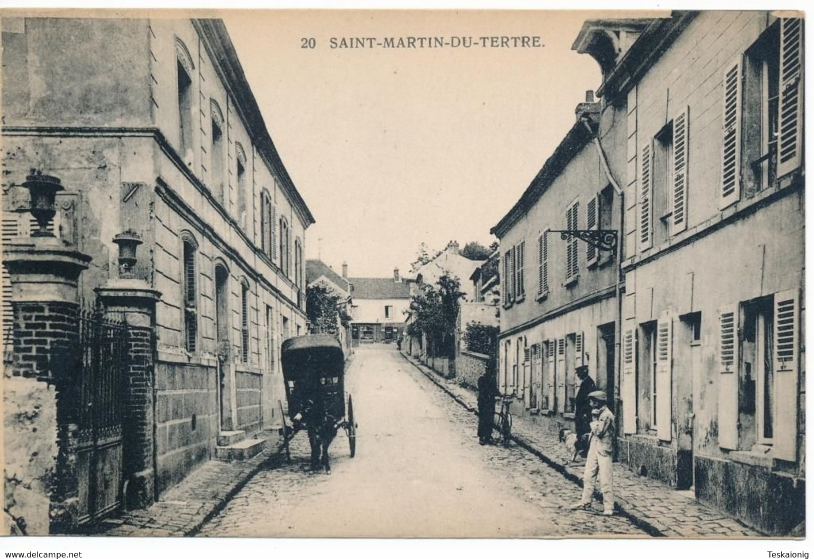 CPA. SAINT MARTIN DU TERTRE (95.Val D'Oise) Carriole Avec Cheval Dans Une Des Rues - Saint-Martin-du-Tertre