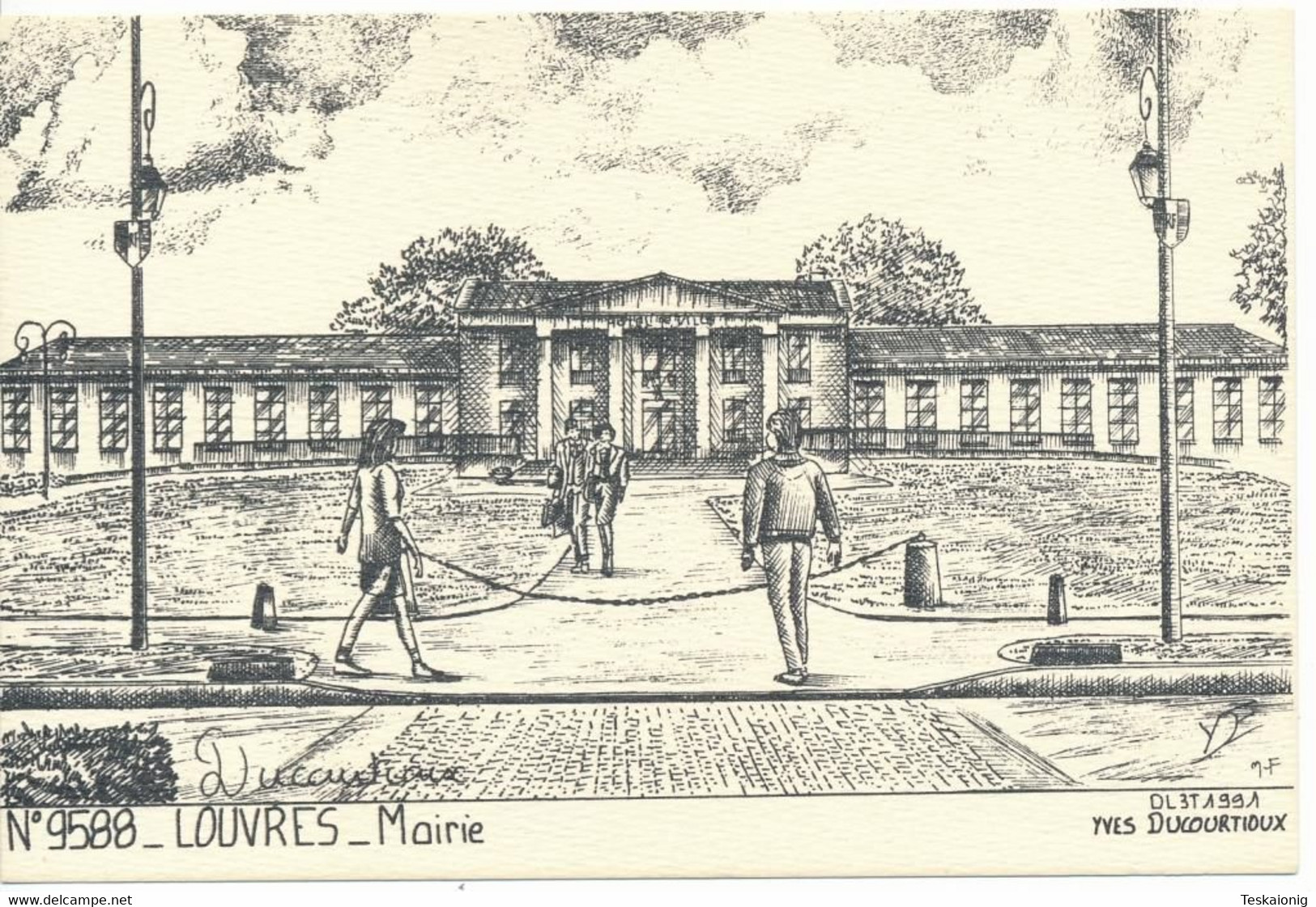 LOUVRES  (95.Val D'Oise) Mairie. Ducourtioux. Petit Format - Louvres