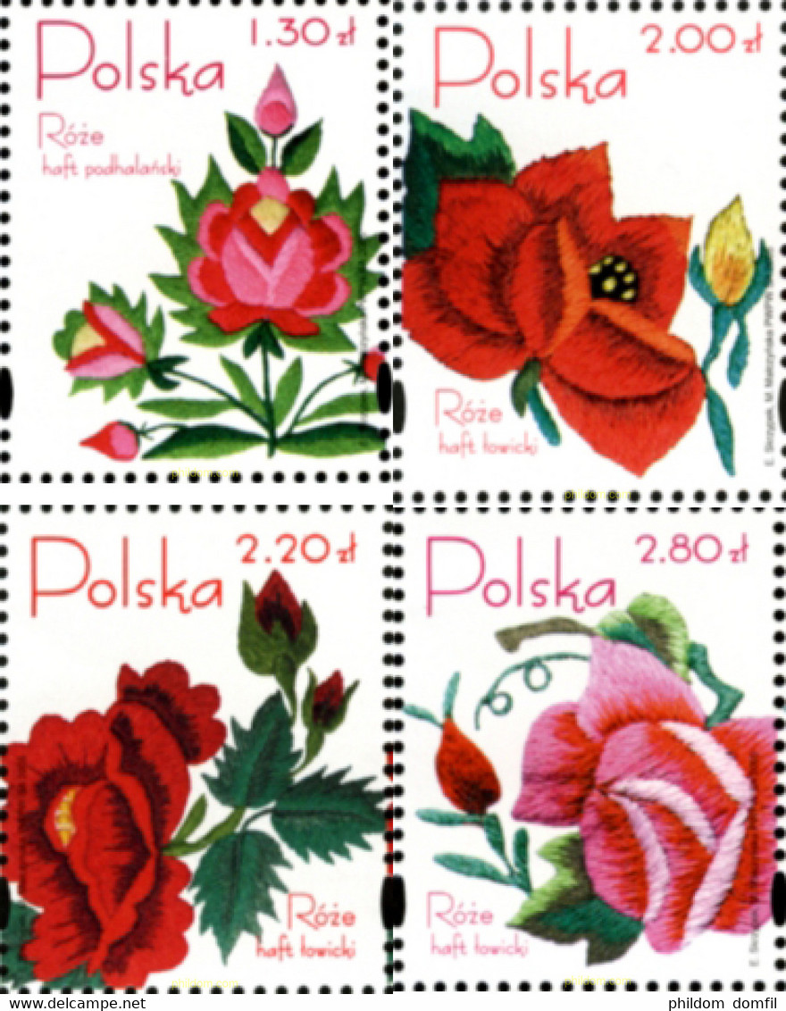 185090 MNH POLONIA 2005 ROSAS BORDADAS - Zonder Classificatie