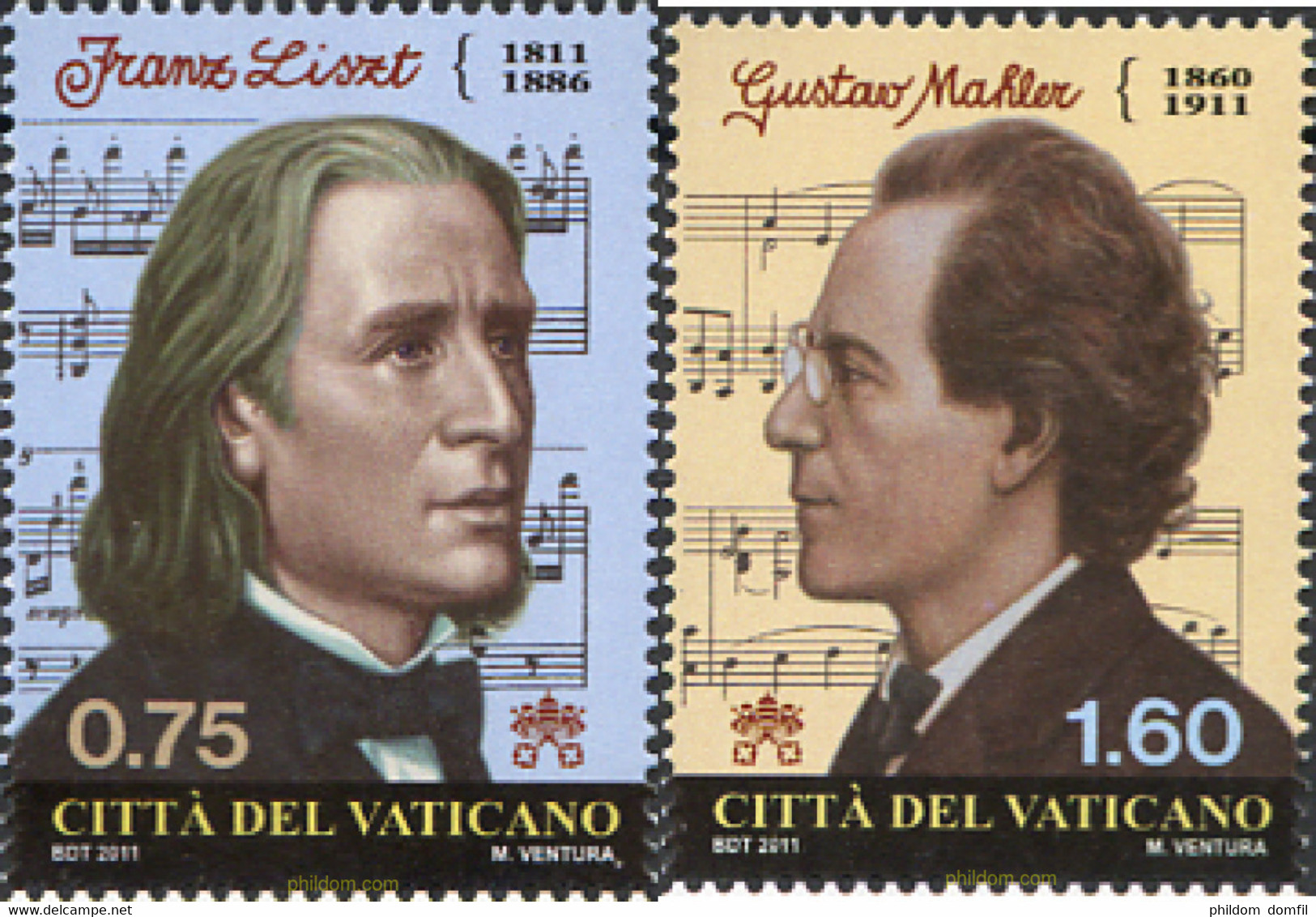 275709 MNH VATICANO 2011 COMPOSITORES - Gebraucht