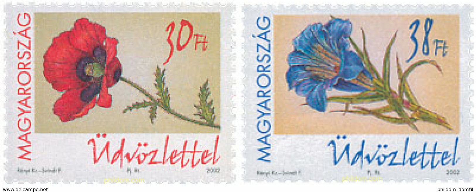 106675 MNH HUNGRIA 2002 SELLOS CON MENSAJE - Gebraucht