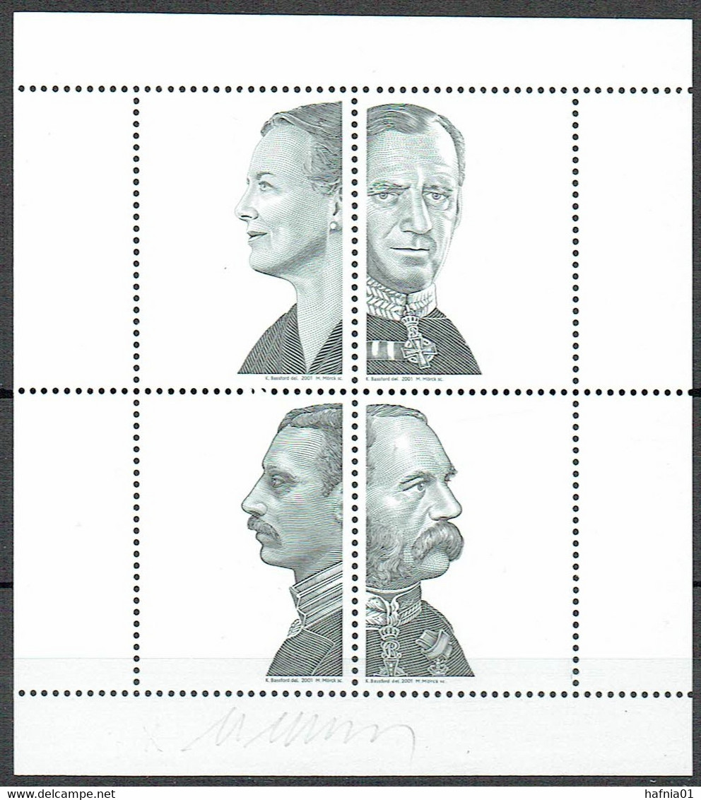 Martin Mörck. Denmark 2001. Int. Stampexhibition HAFNIA 01. Blackprint. Signed. - Proofs & Reprints