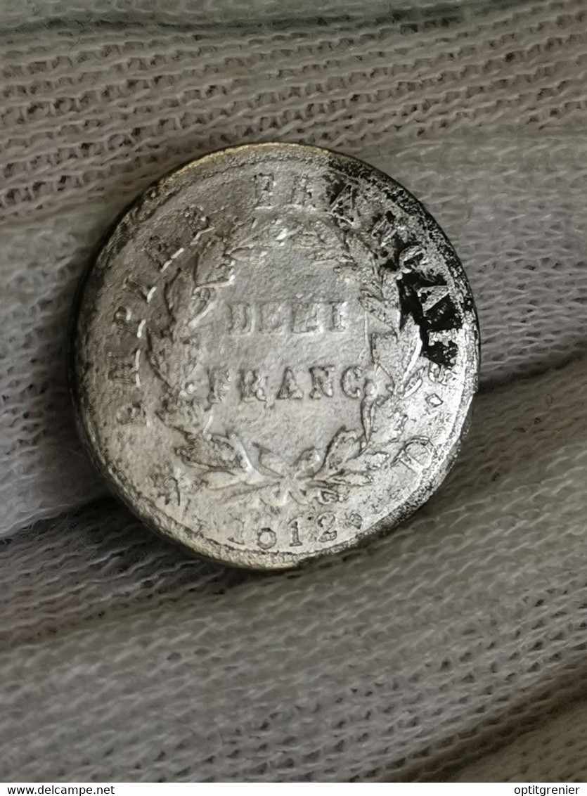 DEMI FRANC ARGENT 1812 D LYON NAPOLEON I TETE LAUREE 154 931 EX ./ FRANCE 1/2 FR - 1/2 Franc