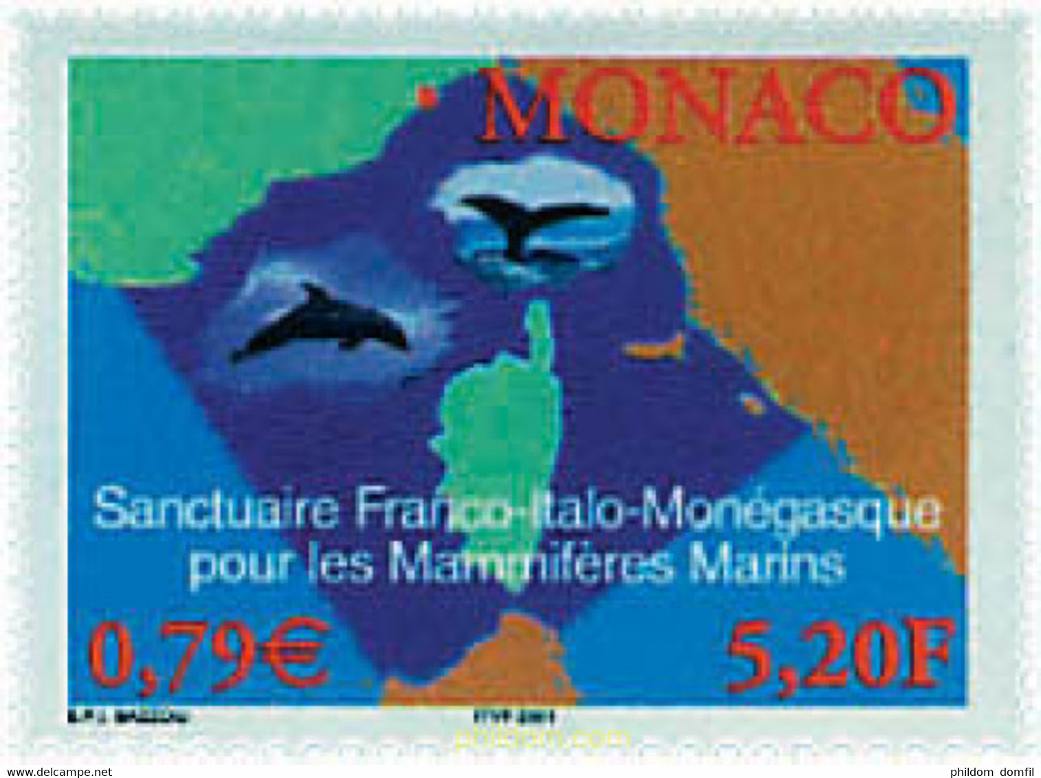 61483 MNH MONACO 2000 SANTUARIO FRANCO-ITALIANO-MONEGASCO PARA LOS MAMIFEROS MARINOS - Sonstige & Ohne Zuordnung