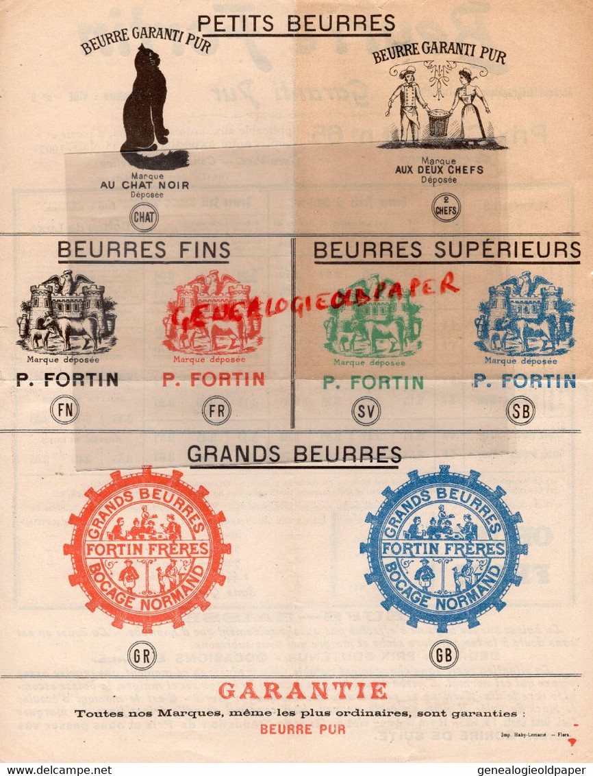 14- VIRE- PUBLICITE LAITERIE BEURRE FORTIN FRERES- - Lebensmittel