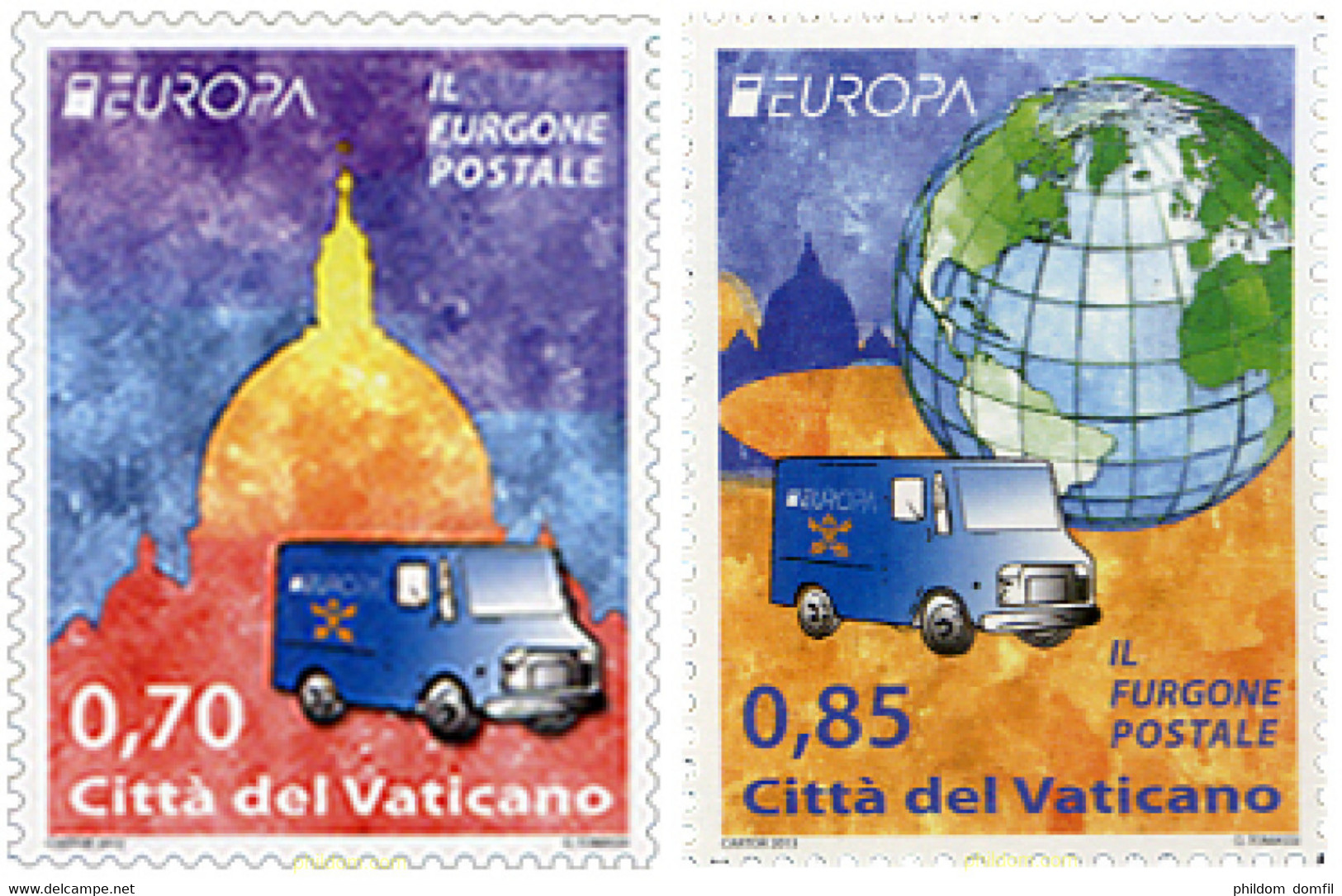 304128 MNH VATICANO 2013 EUROPA CEPT 2013 - VEHICULOS POSTALES - Usados