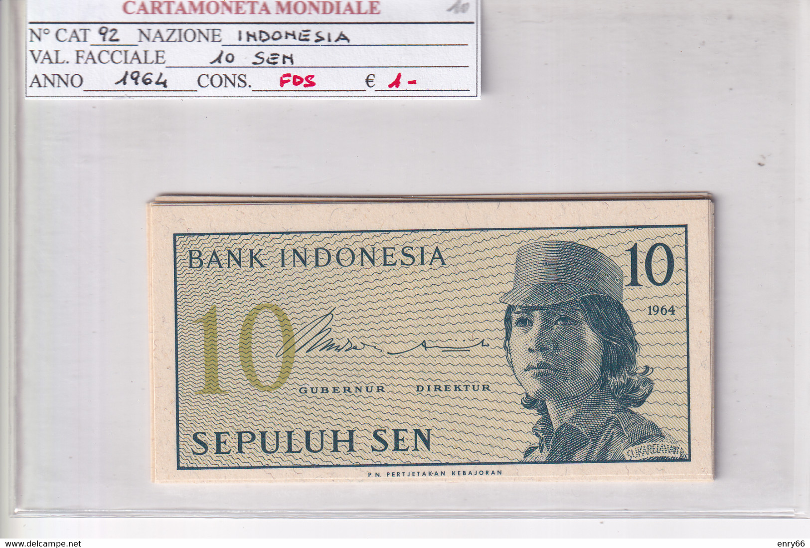 INDONESIA 10 SEN 1964 P92 - Indonésie