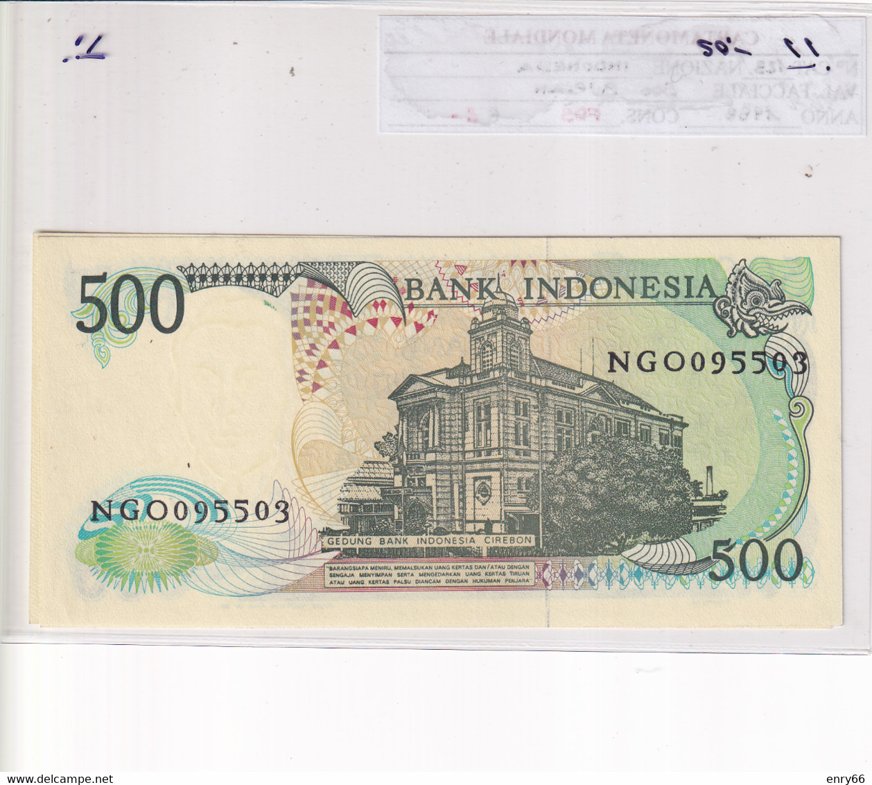 INDONESIA 500 RUPIAH 1988 P123 - Indonésie