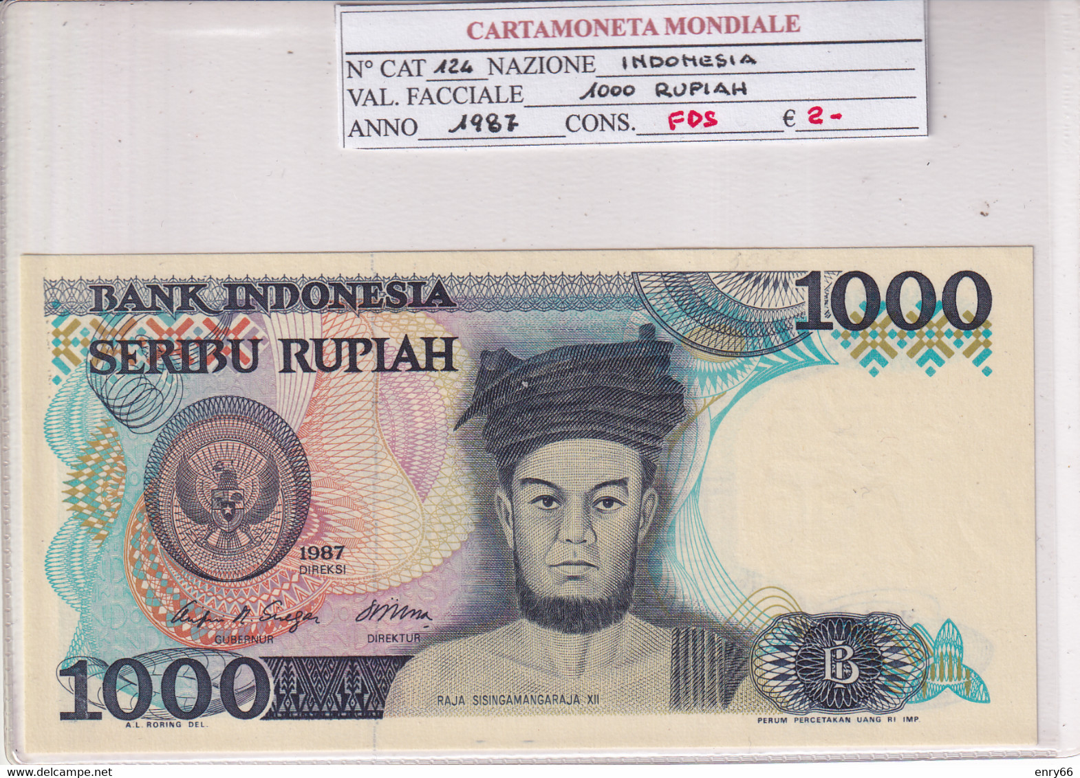 INDONESIA 1000 RUPIAH 1987 P124 - Indonésie