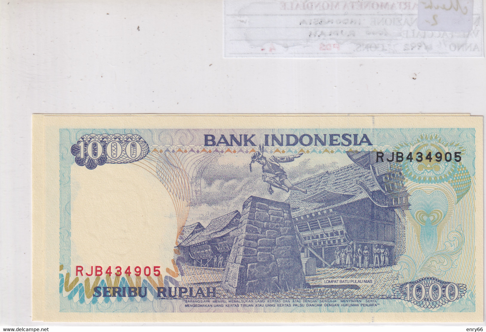 INDONESIA 1000 RUPIAH 1992 P129A - Indonésie