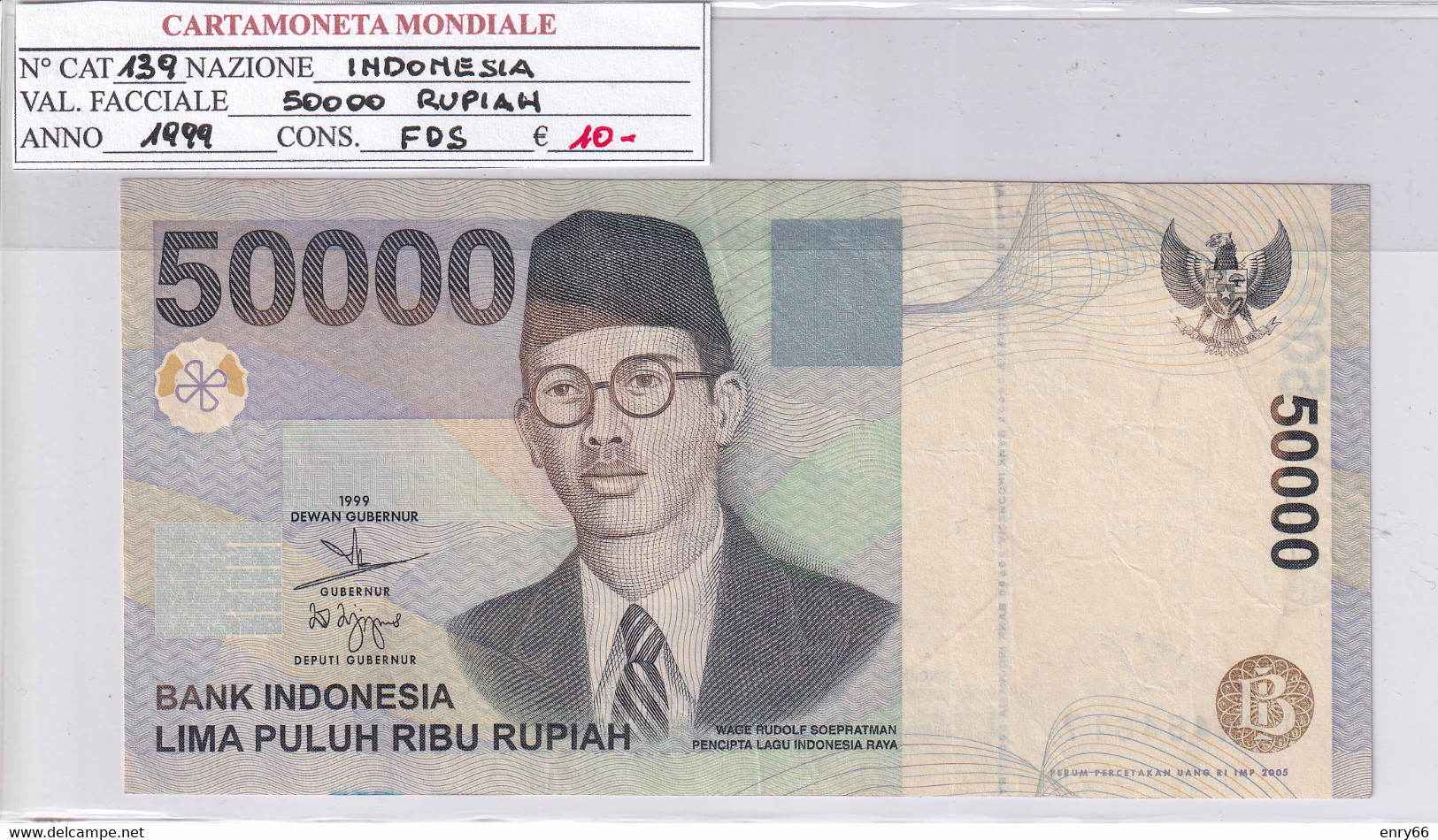 INDONESIA 50000 RUPIAH 1999 P139 - Indonésie