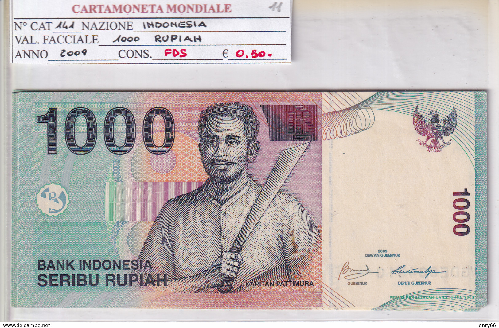 INDONESIA 1000 RUPIAH 2009 P141 - Indonésie