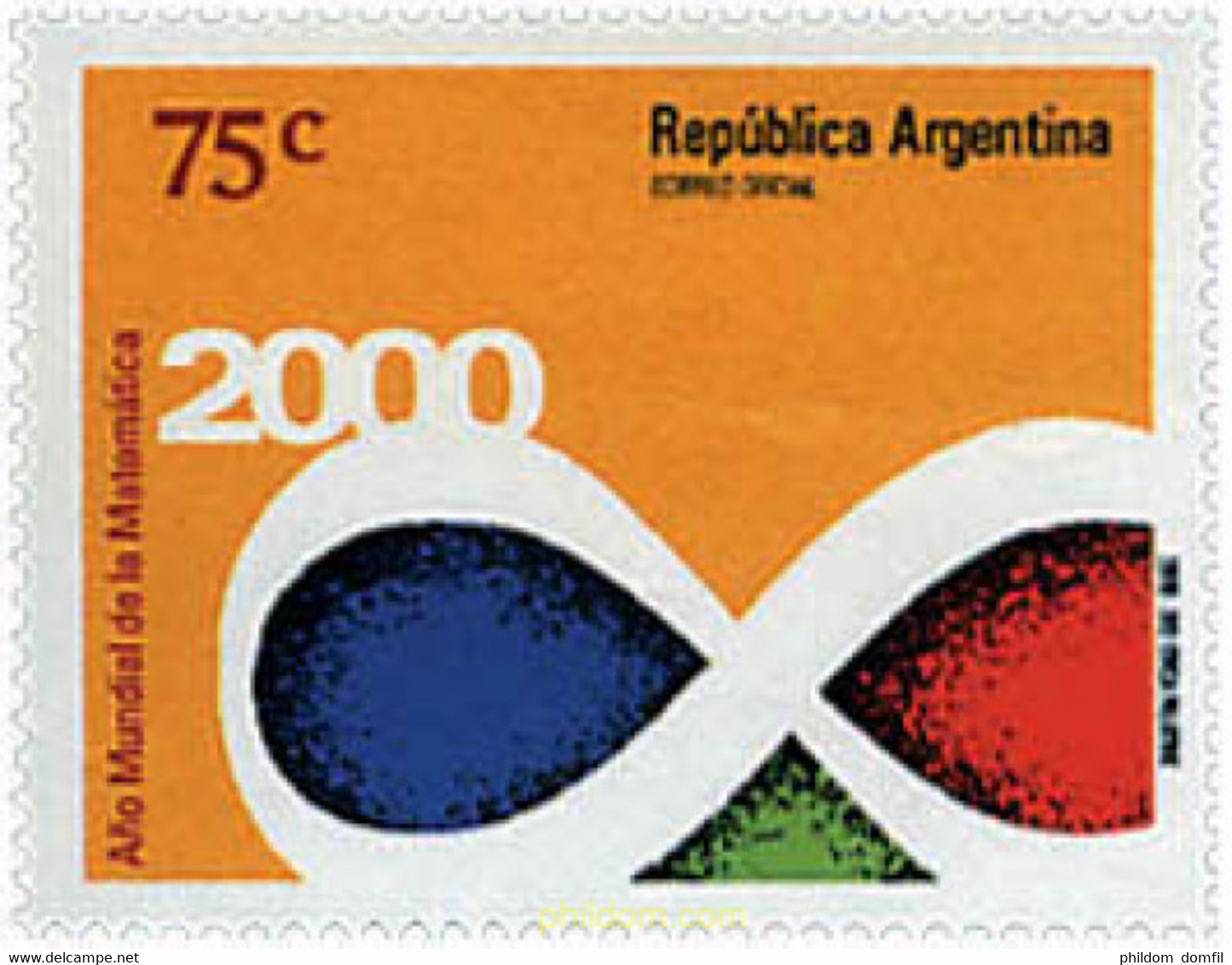 75790 MNH ARGENTINA 2000 AÑO MUNDIAL DE LAS MATEMATICAS - Usati