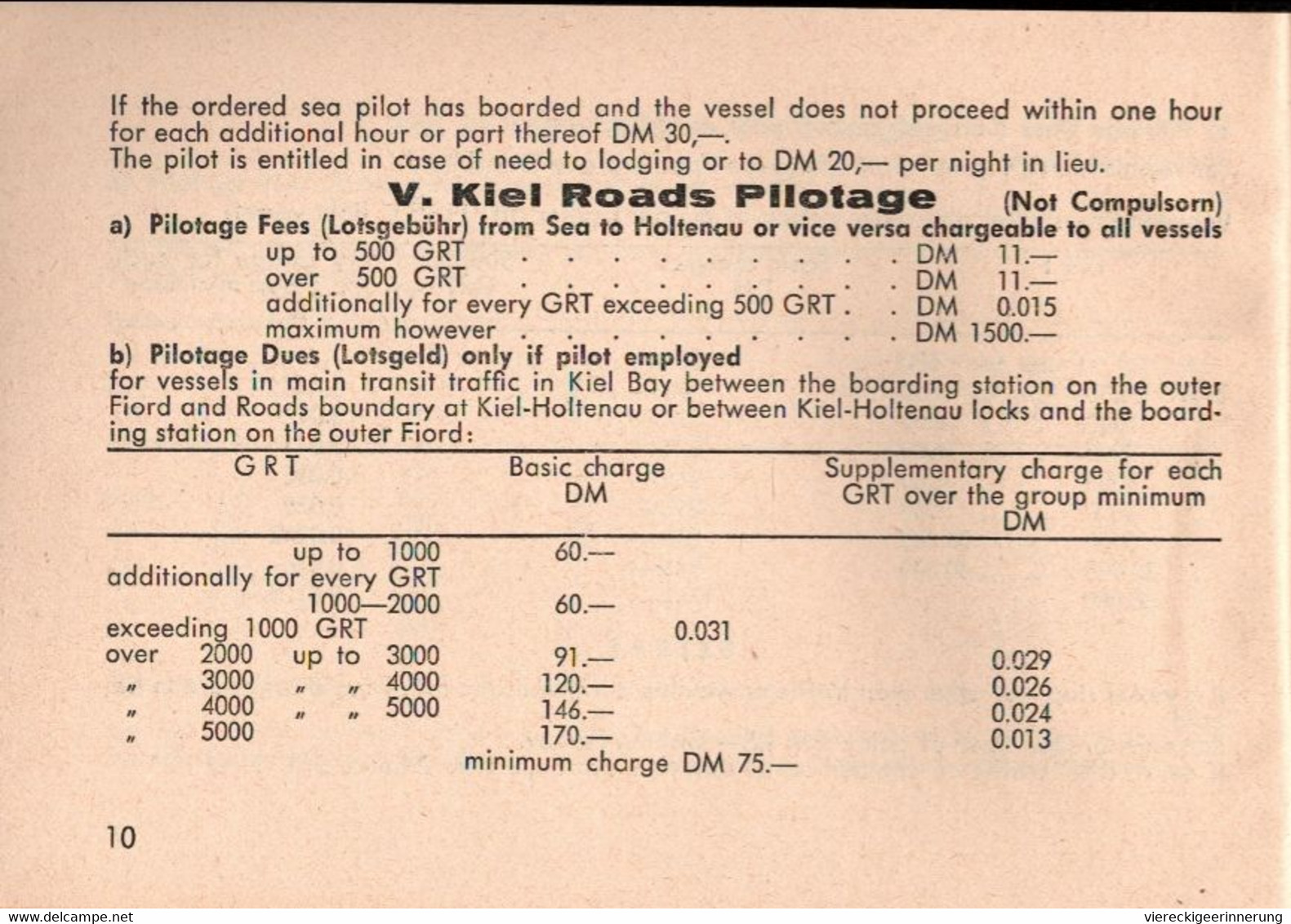 ! 1972 Heftchen (12 Seiten), Nord Ostsee Kanal, Kiel Canal Tariff - Cargos