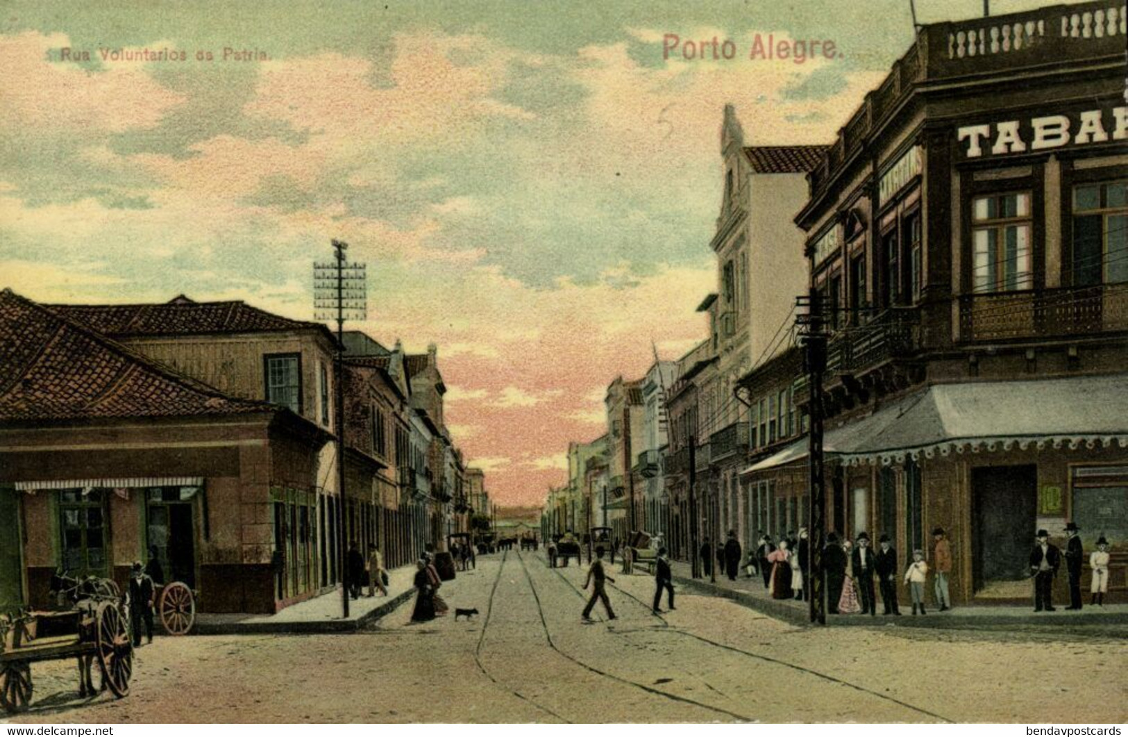 Brazil, PORTO ALEGRE, Rua Voluntários Da Pátria, Tobacconist (1910s) Postcard - Porto Alegre