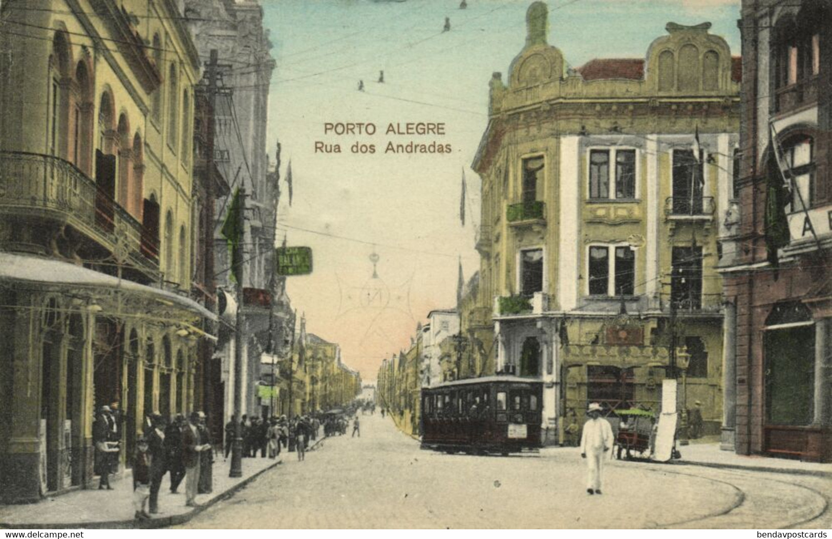 Brazil, PORTO ALEGRE, Rua Dos Andradas, Tram Street Car (1912) Postcard - Porto Alegre