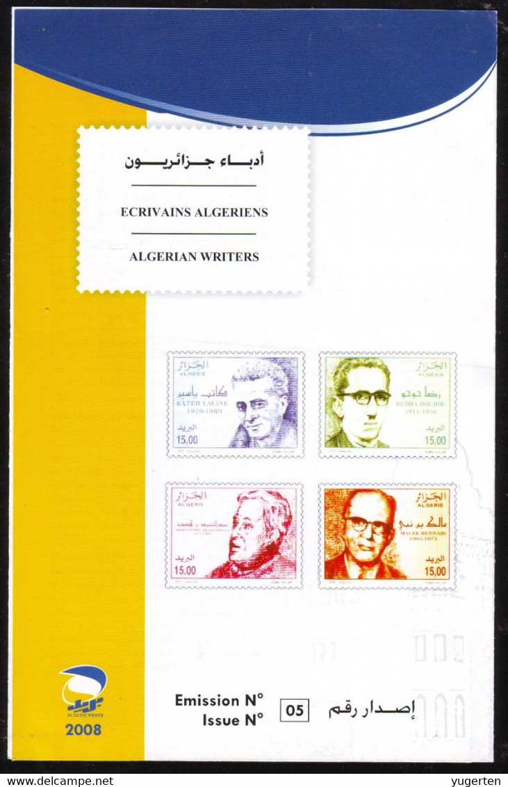 ALGERIE ALGERIA - 2008 - Leaflet - Ecrivains - Writers - Kateb Yacine - Dib Bennabi Houhou ERROR - Literature - Ecrivains