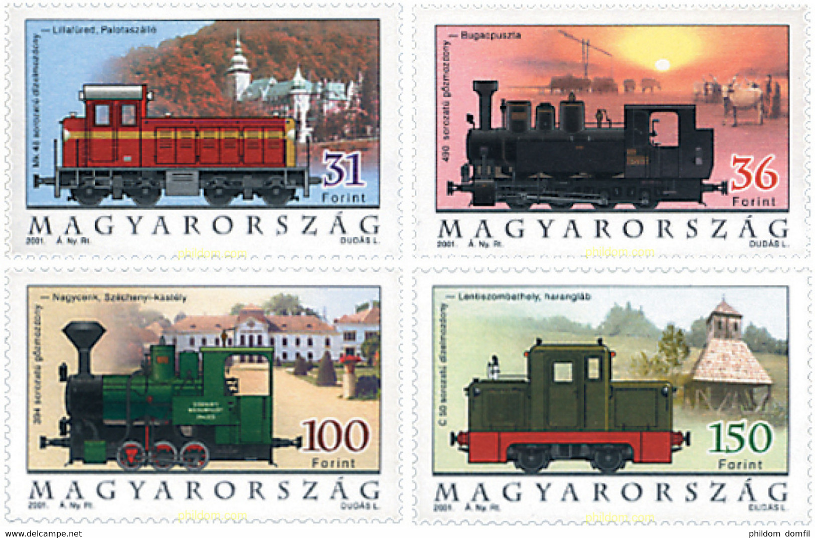 78208 MNH HUNGRIA 2001 TRENES - Gebraucht