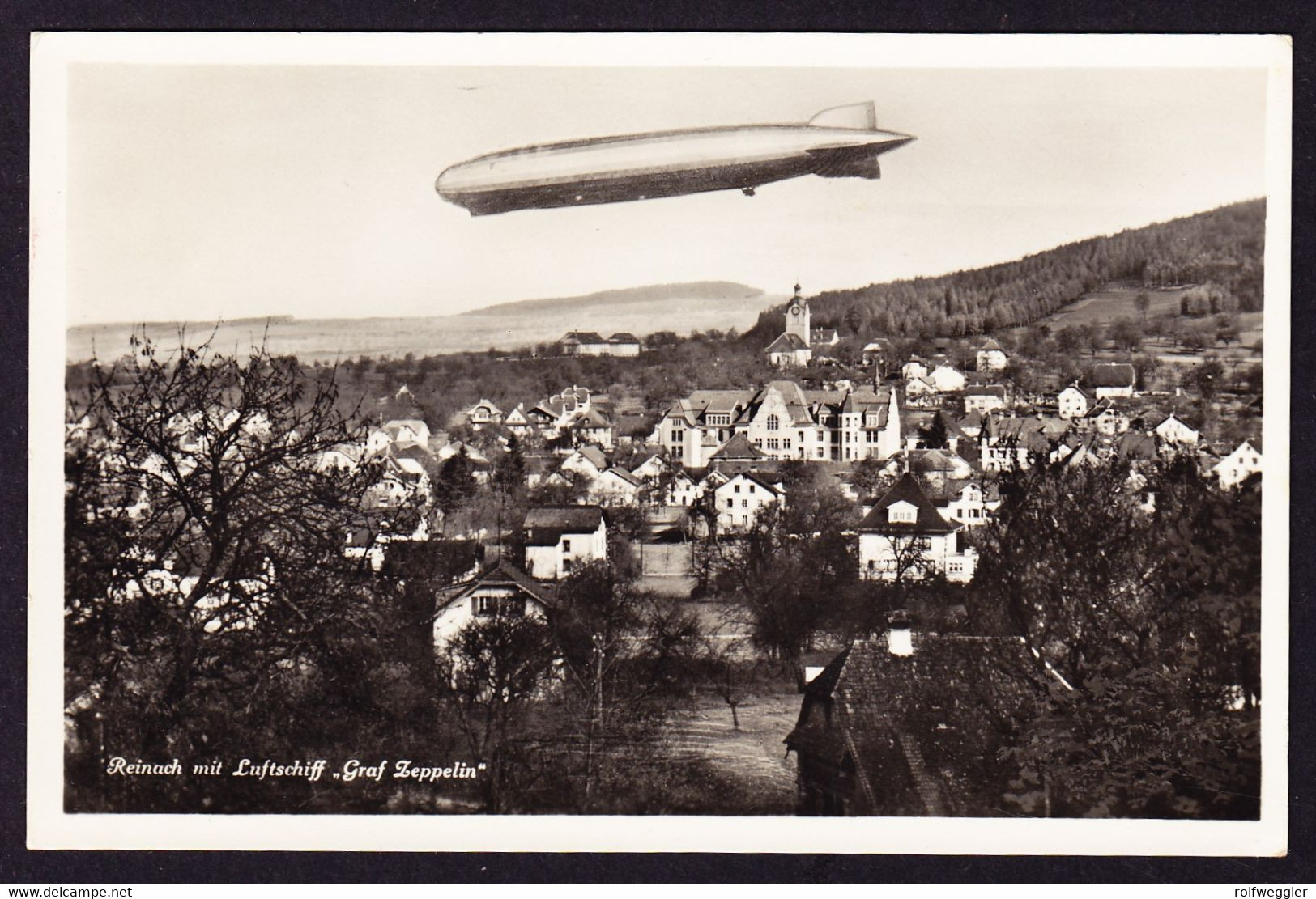 1932 Gelaufene AK, Graf Zeppelin über Reinach. Gestempelt Reinach AG - Reinach