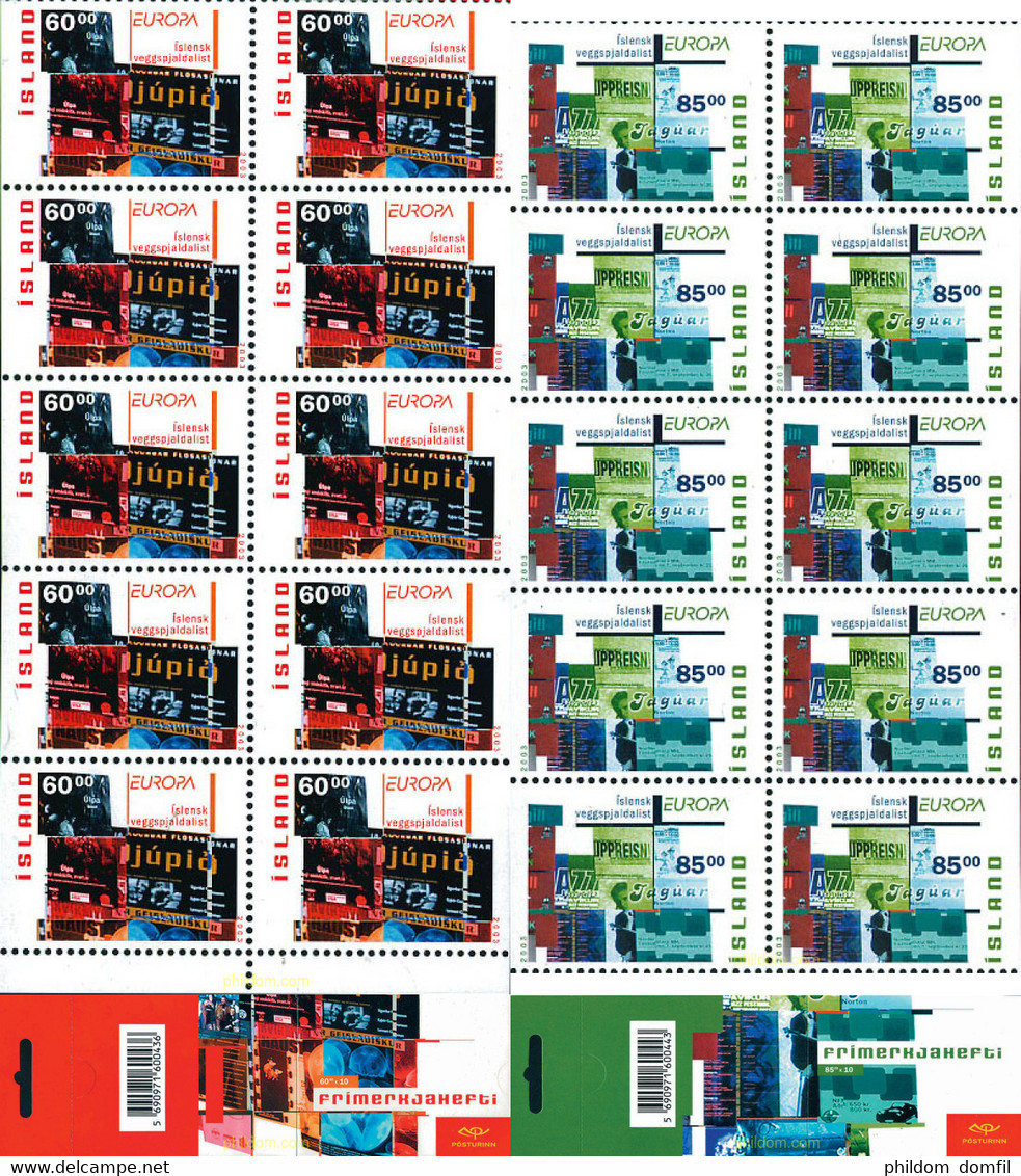 125917 MNH ISLANDIA 2003 EUROPA CEPT. ARTE DEL CARTEL - Verzamelingen & Reeksen