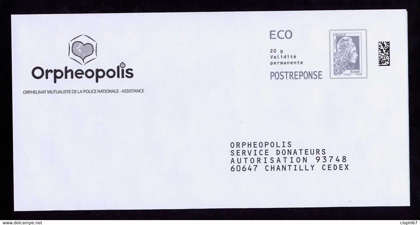 PAP Postréponse Eco Neuf Marianne L'engagée Orpheopolis (verso 301783) (voir Scan) - PAP: Antwort