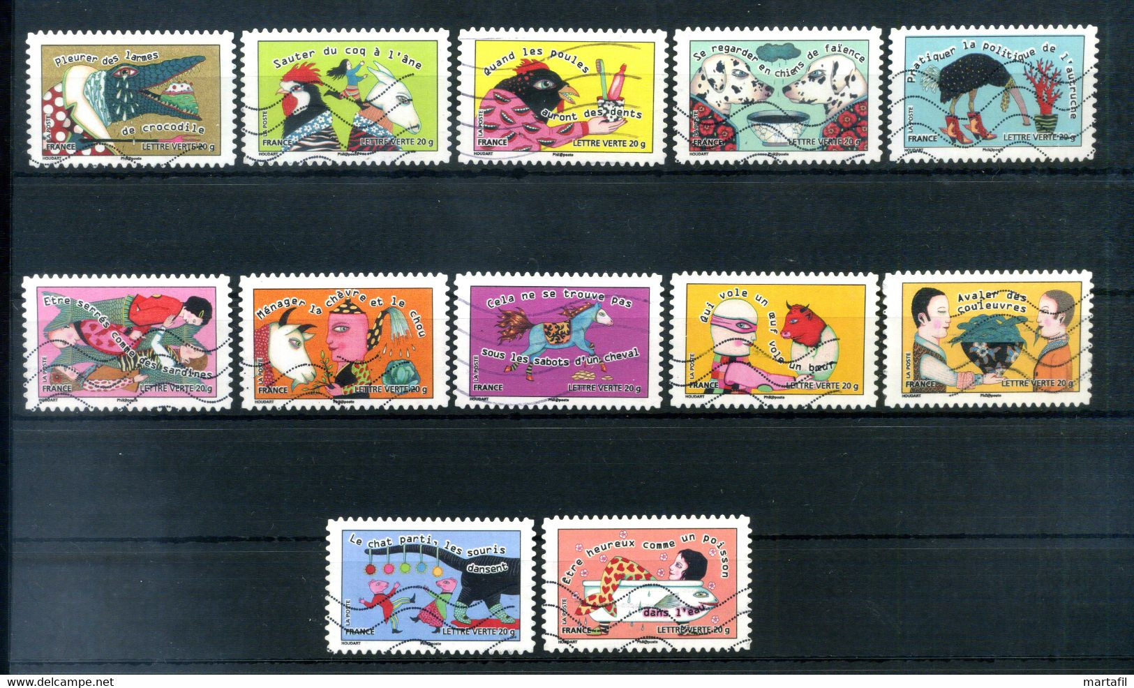 2013 FRANCIA SET USATO 5342/5353 Francobolli Per Saluti - Gebraucht