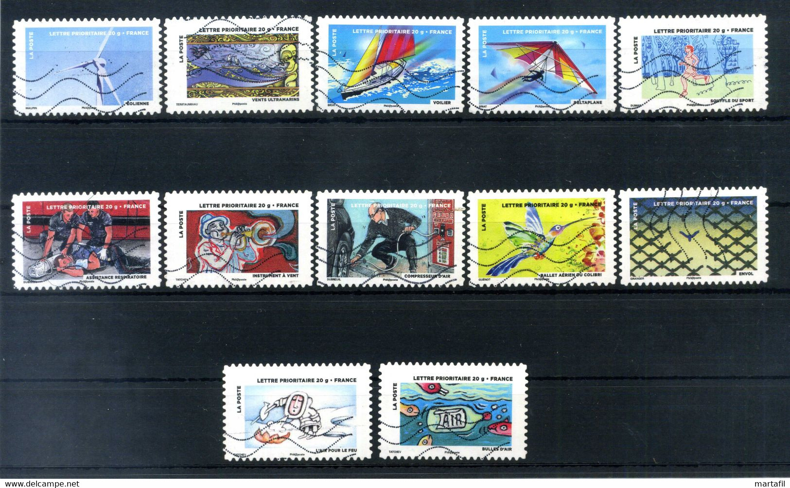 2013 FRANCIA SET USATO 5523/5534 Festa Del Francobollo - Used Stamps