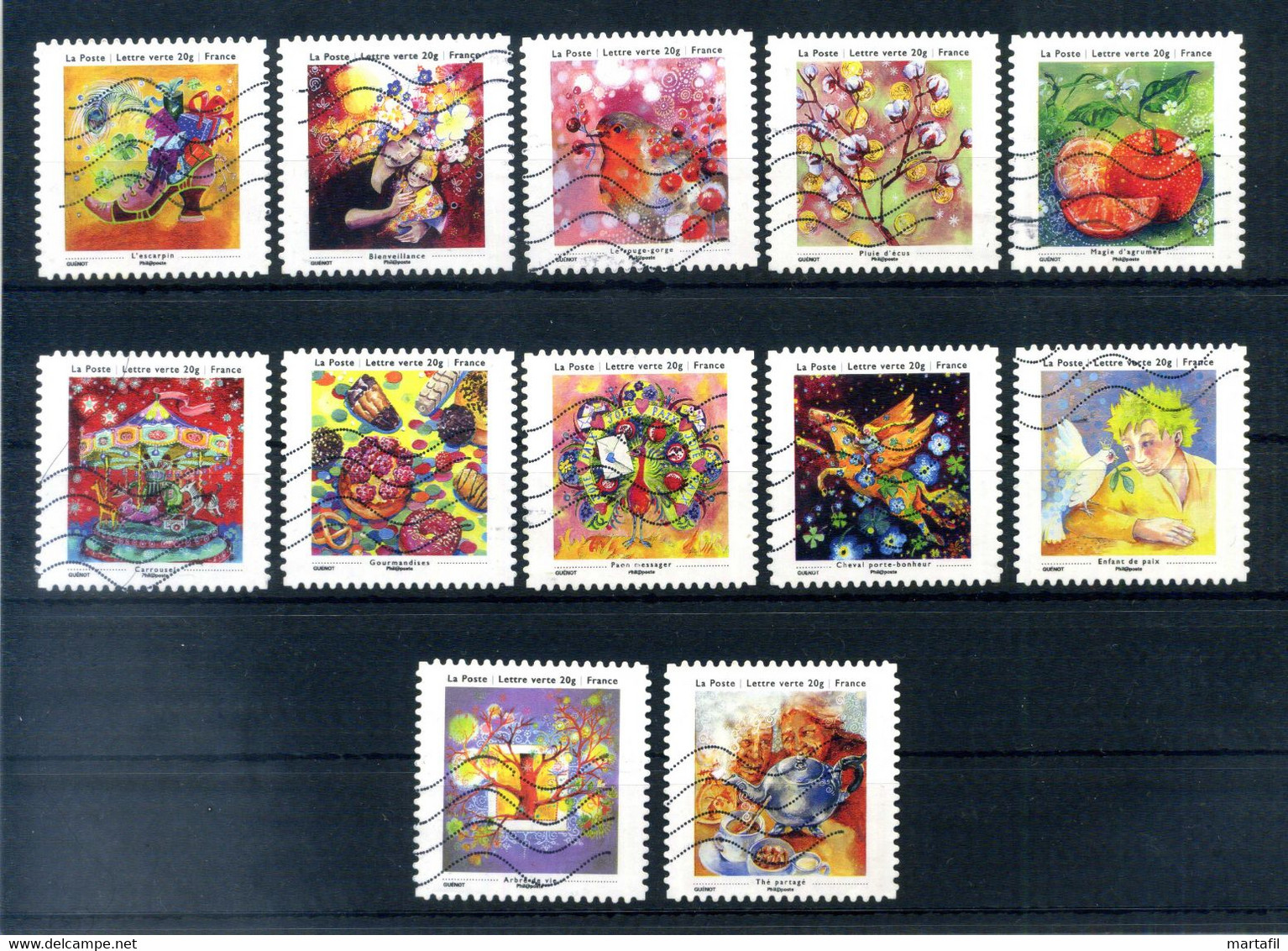 2013 FRANCIA SET USATO 5541/5552 Francobolli Per Saluti - Gebraucht