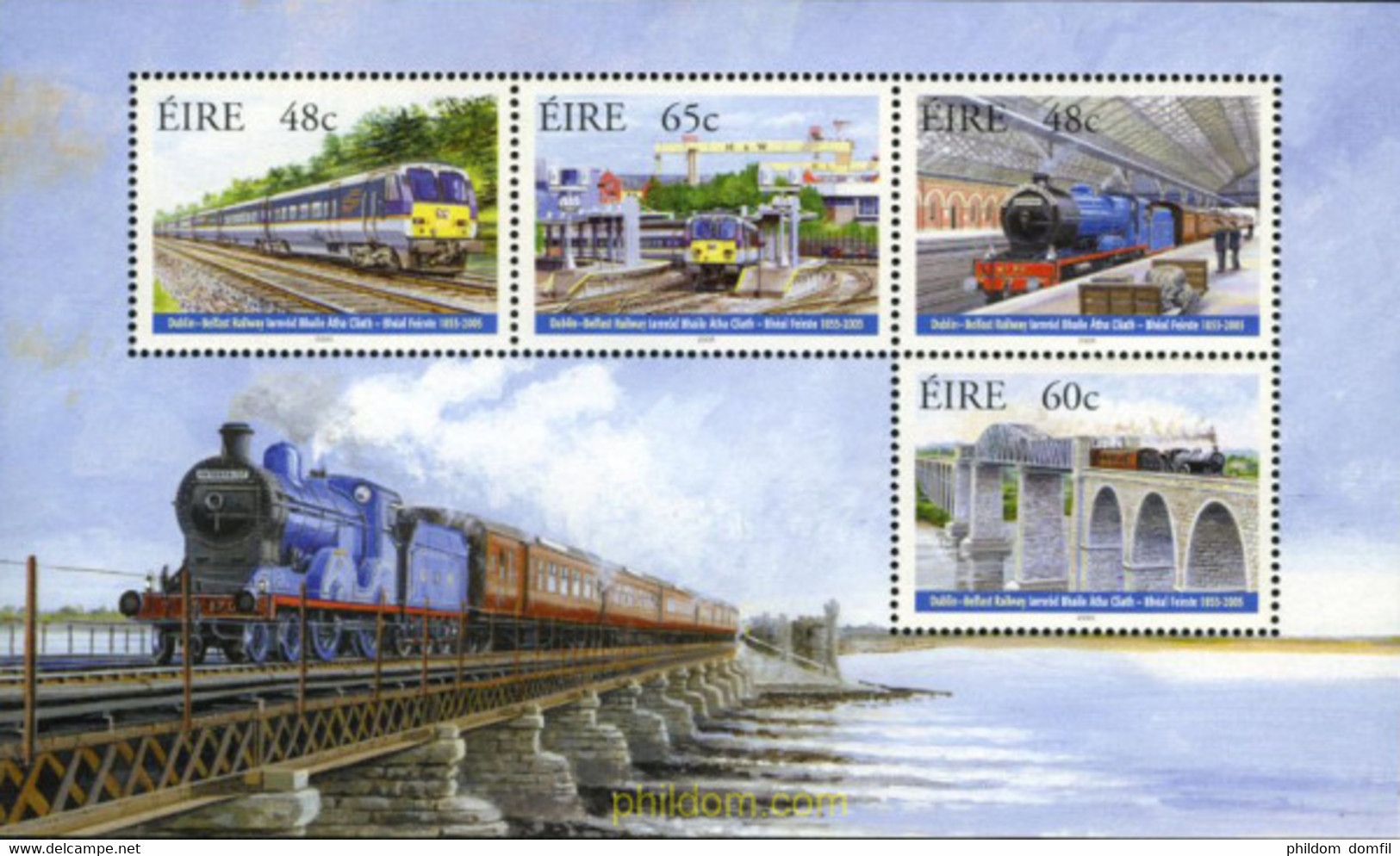 165272 MNH IRLANDA 2005 150 ANIVERSARIO DE LA LINEA DUBLIN-BELFAST - Collezioni & Lotti