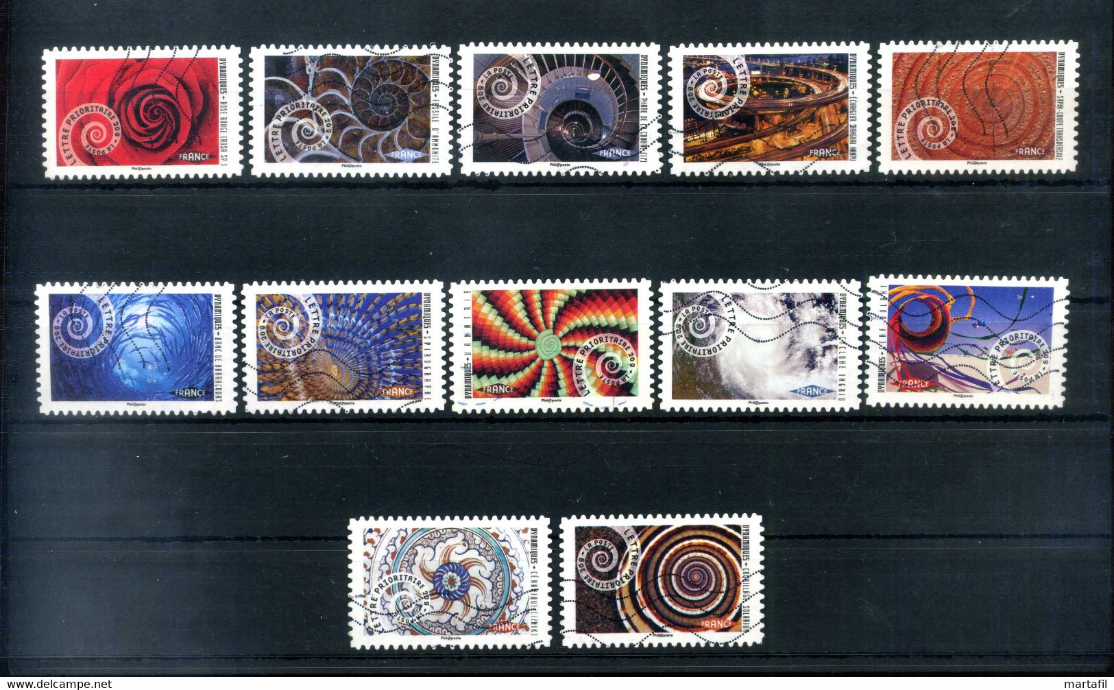 2014 FRANCIA SET USATO 5582/5593 Curve Dinamiche Della Natura, Arte E Architettura - Used Stamps